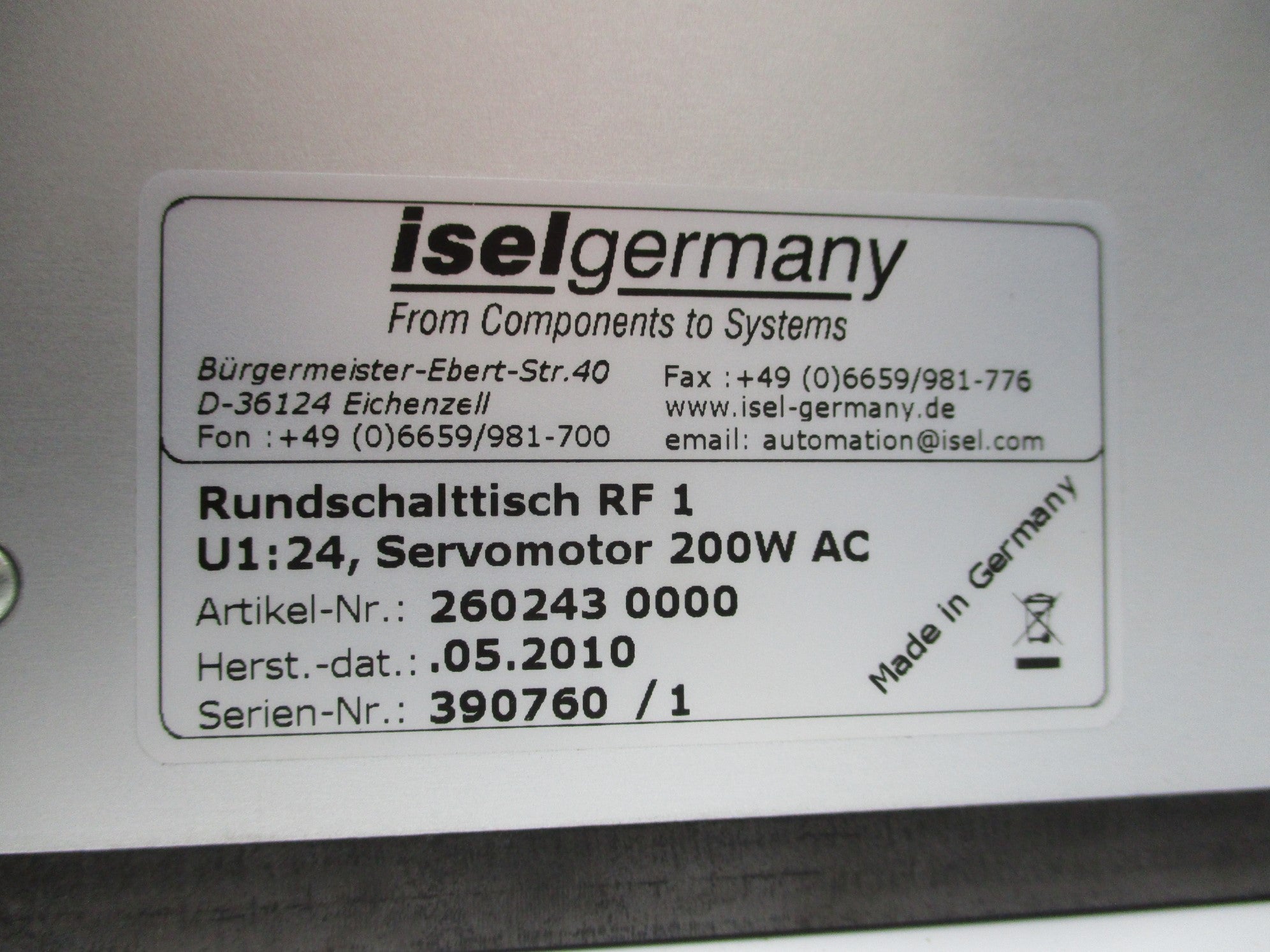 ISEL GERMANY 260243-0000 UNMP