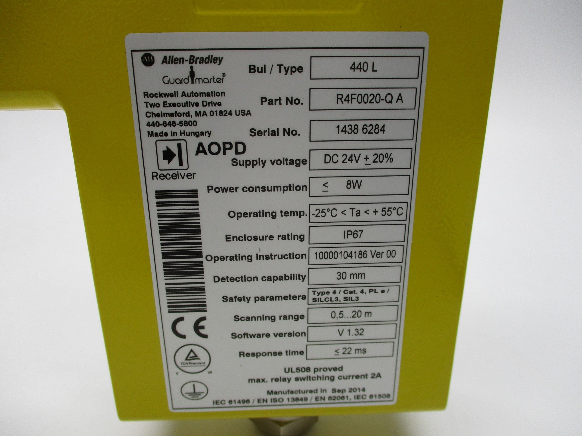 ALLEN BRADLEY 440L-R4F0020-QA SER. A (WH) NSMP