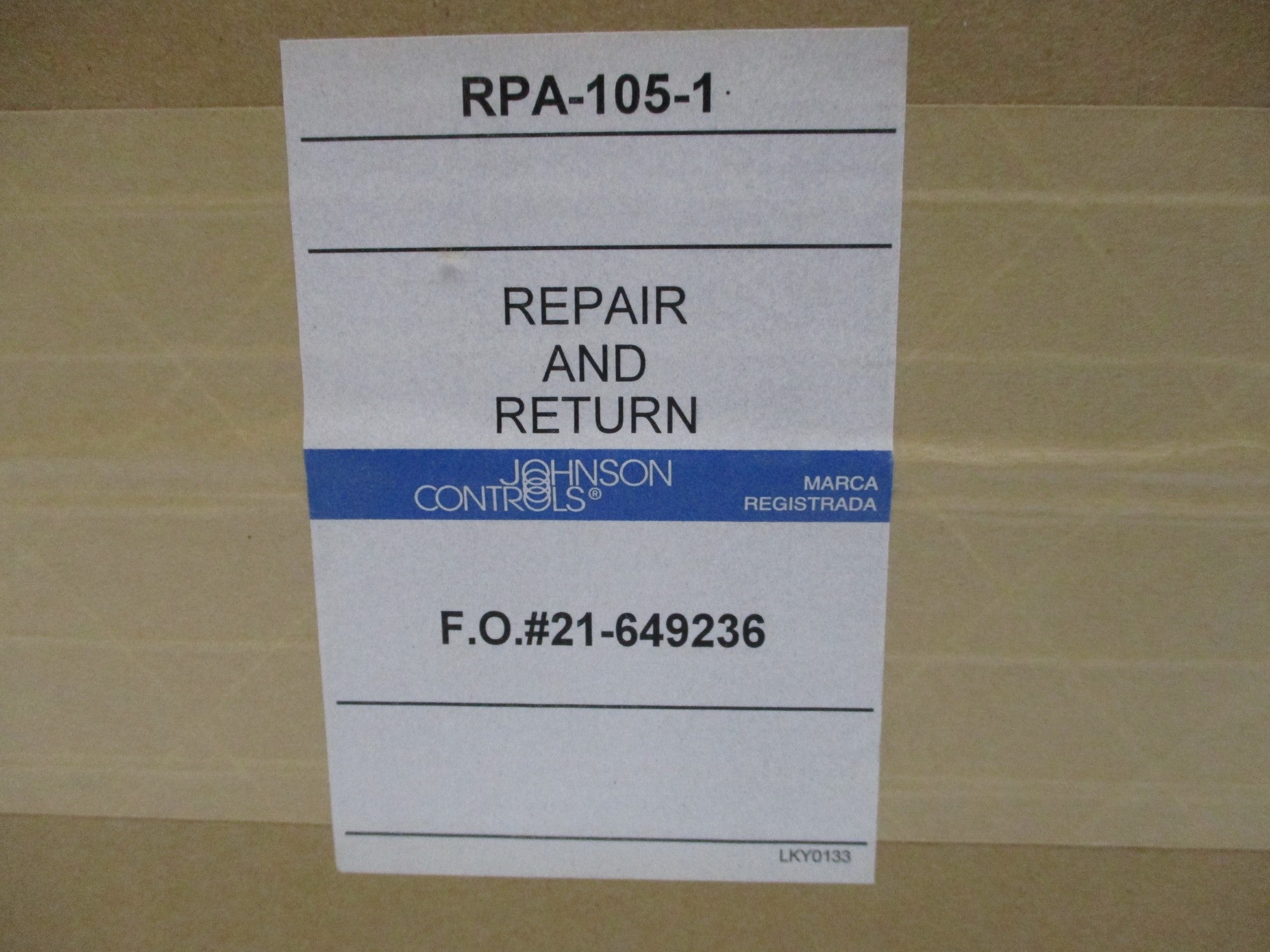 JOHNSON CONTROLS RPA-105-1 REMAN