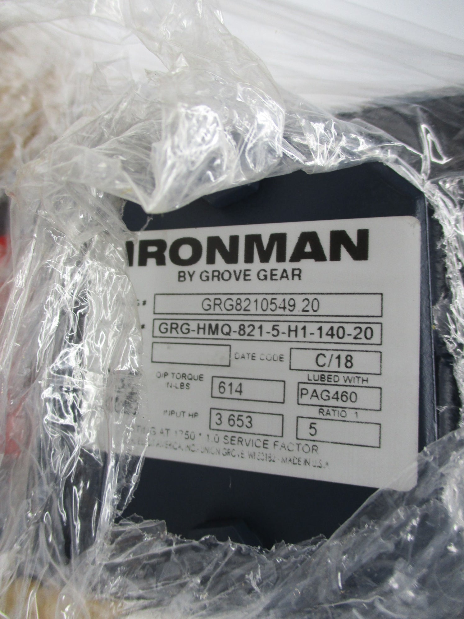 GROVE GEAR GRG-HMQ-821-5-H1-140-20 NSMP