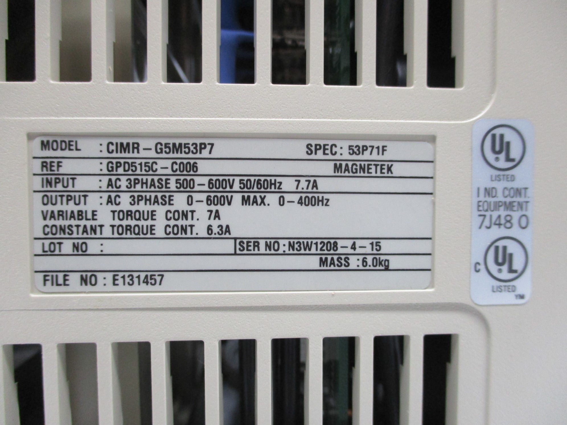 YASKAWA CIMR-G5M53P7 NSMP