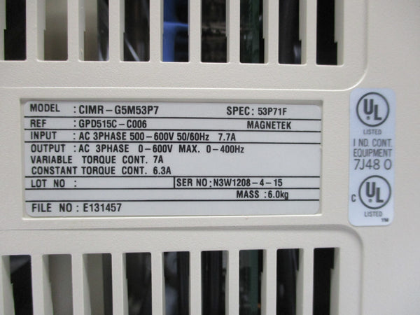 YASKAWA CIMR-G5M53P7 NSMP