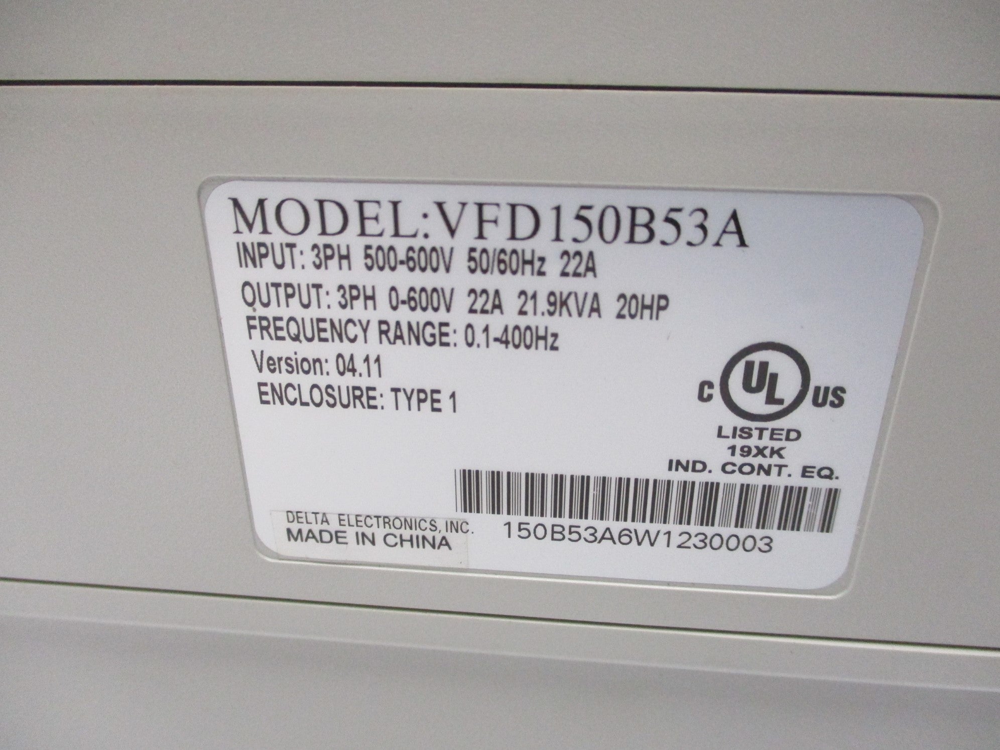 DELTA VFD150B53A NSMP