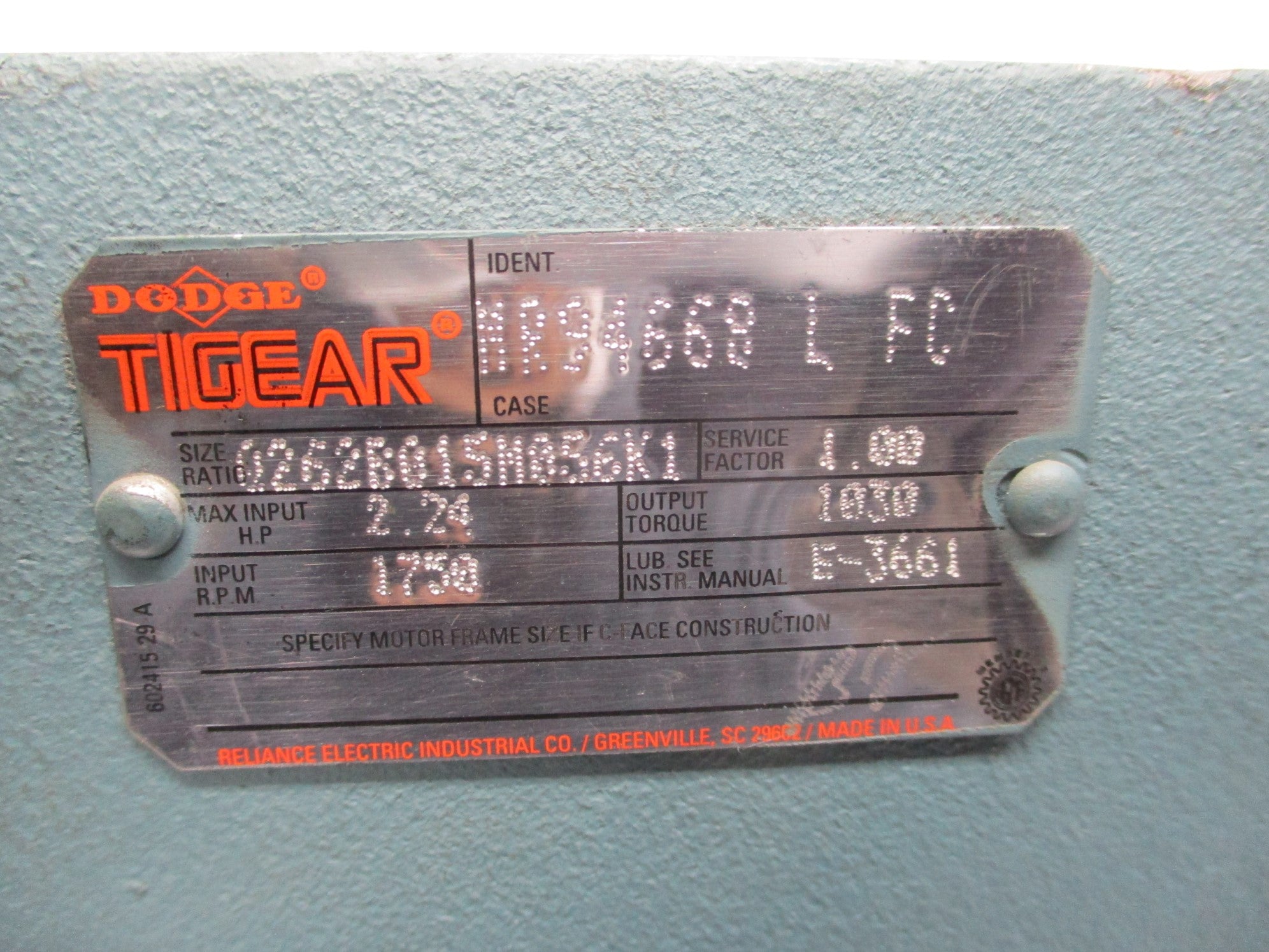 DODGE Q262B015M056K1 UNMP
