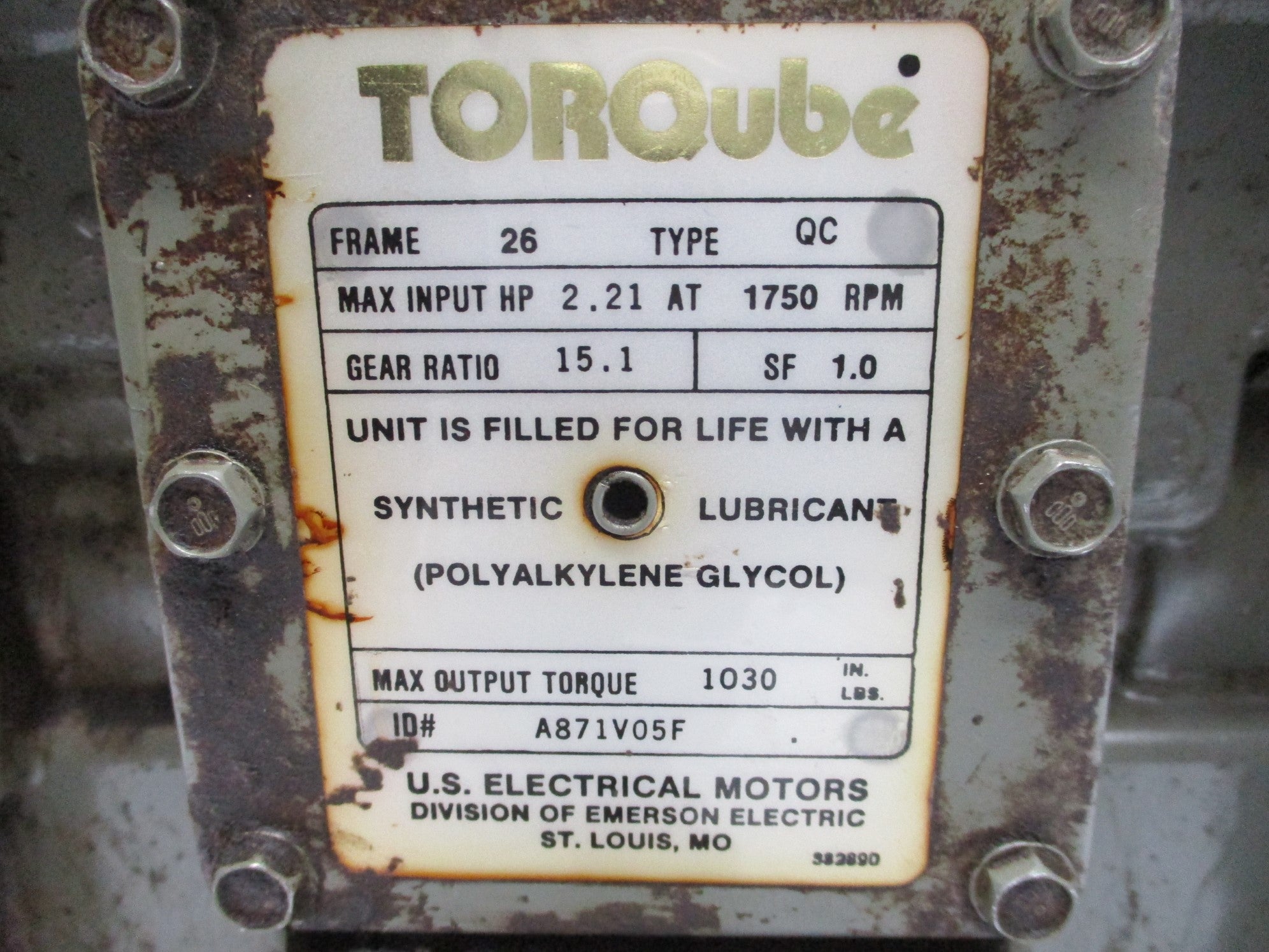 US MOTORS TORQUBE A871V05F UNMP