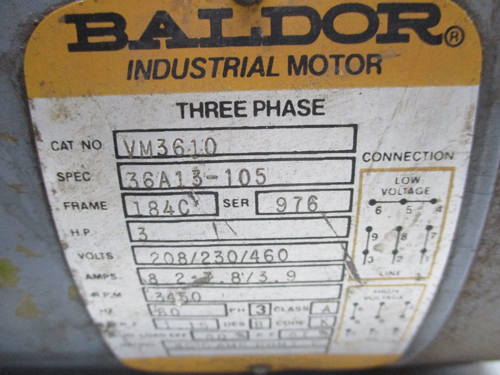 BALDOR VM3610 UNMP