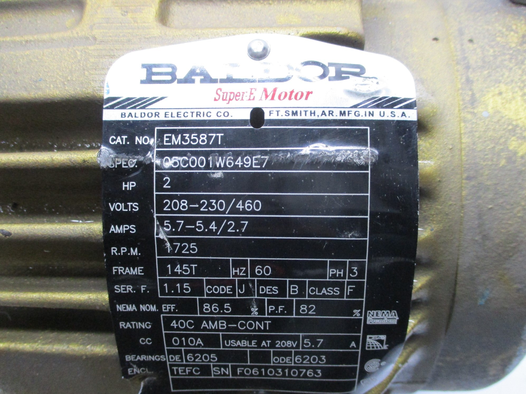 BALDOR EM3587T UNMP
