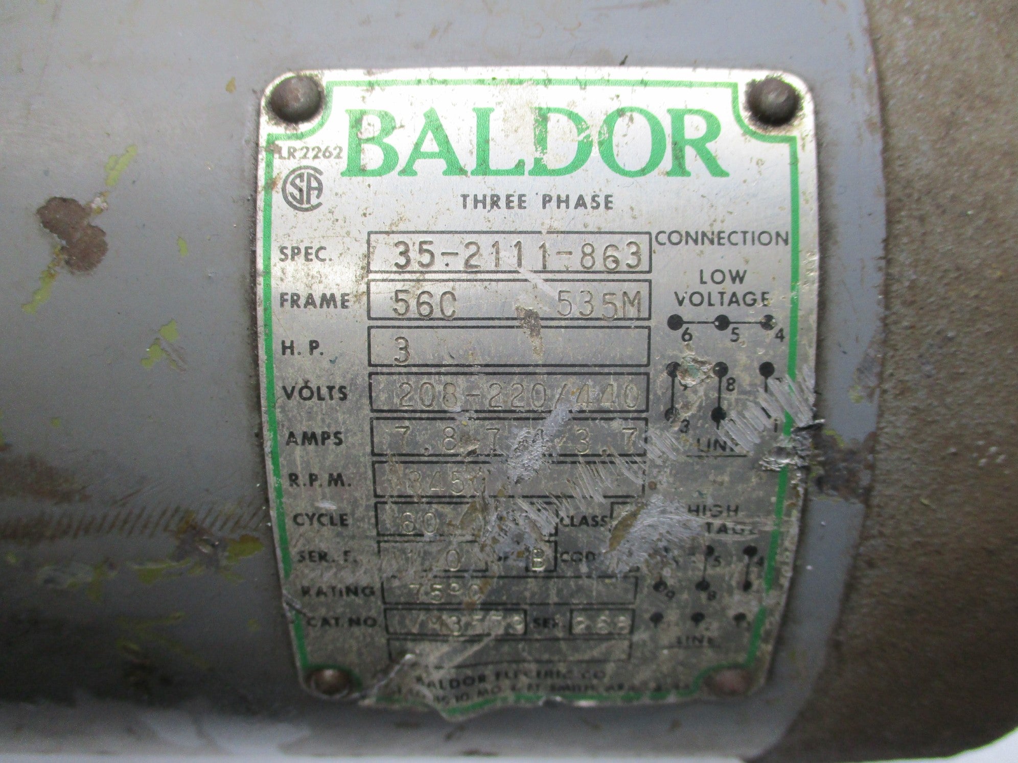 BALDOR VM3558 SER. 268 UNMP