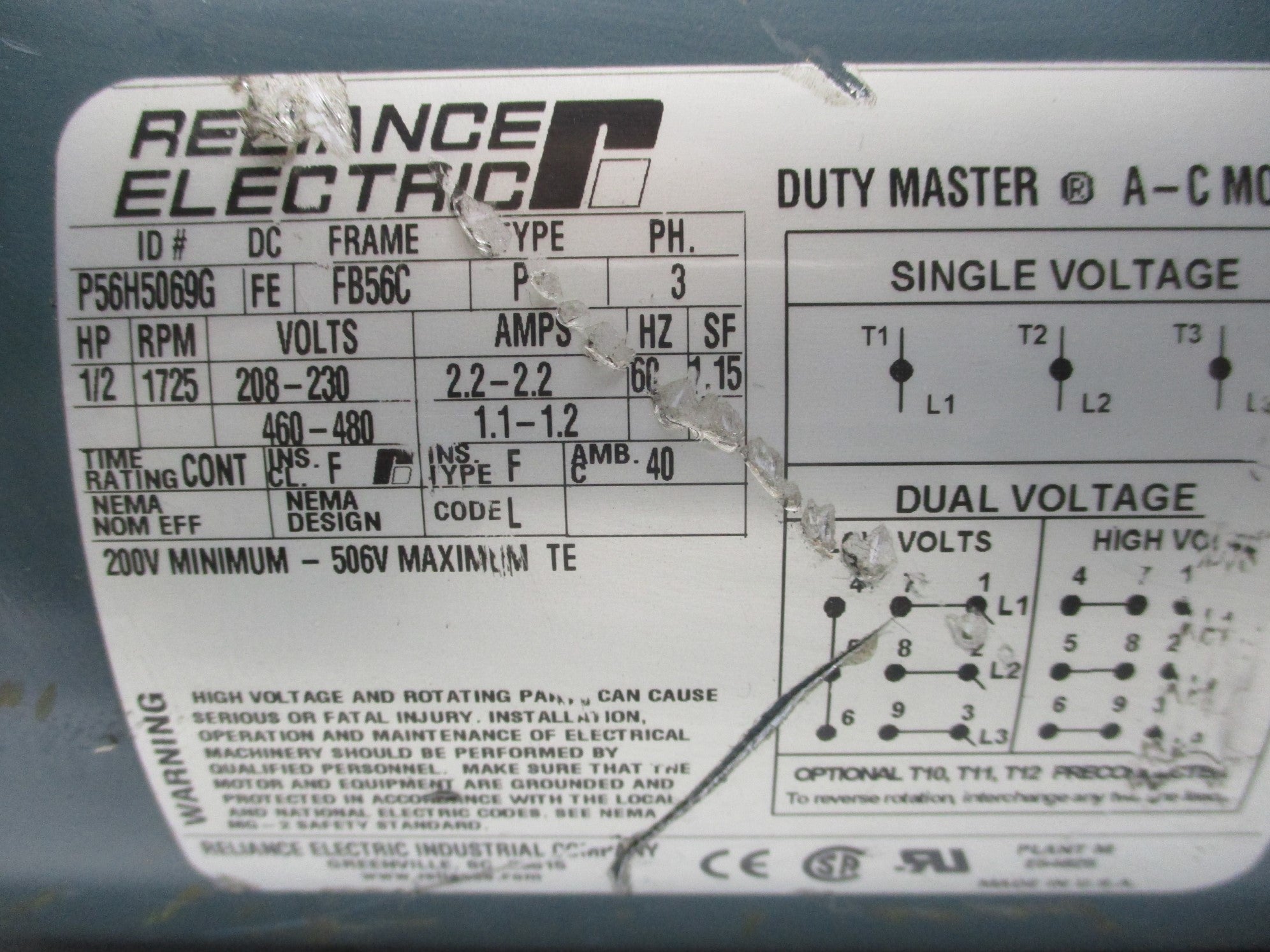 RELIANCE ELECTRIC P56H5069G UNMP