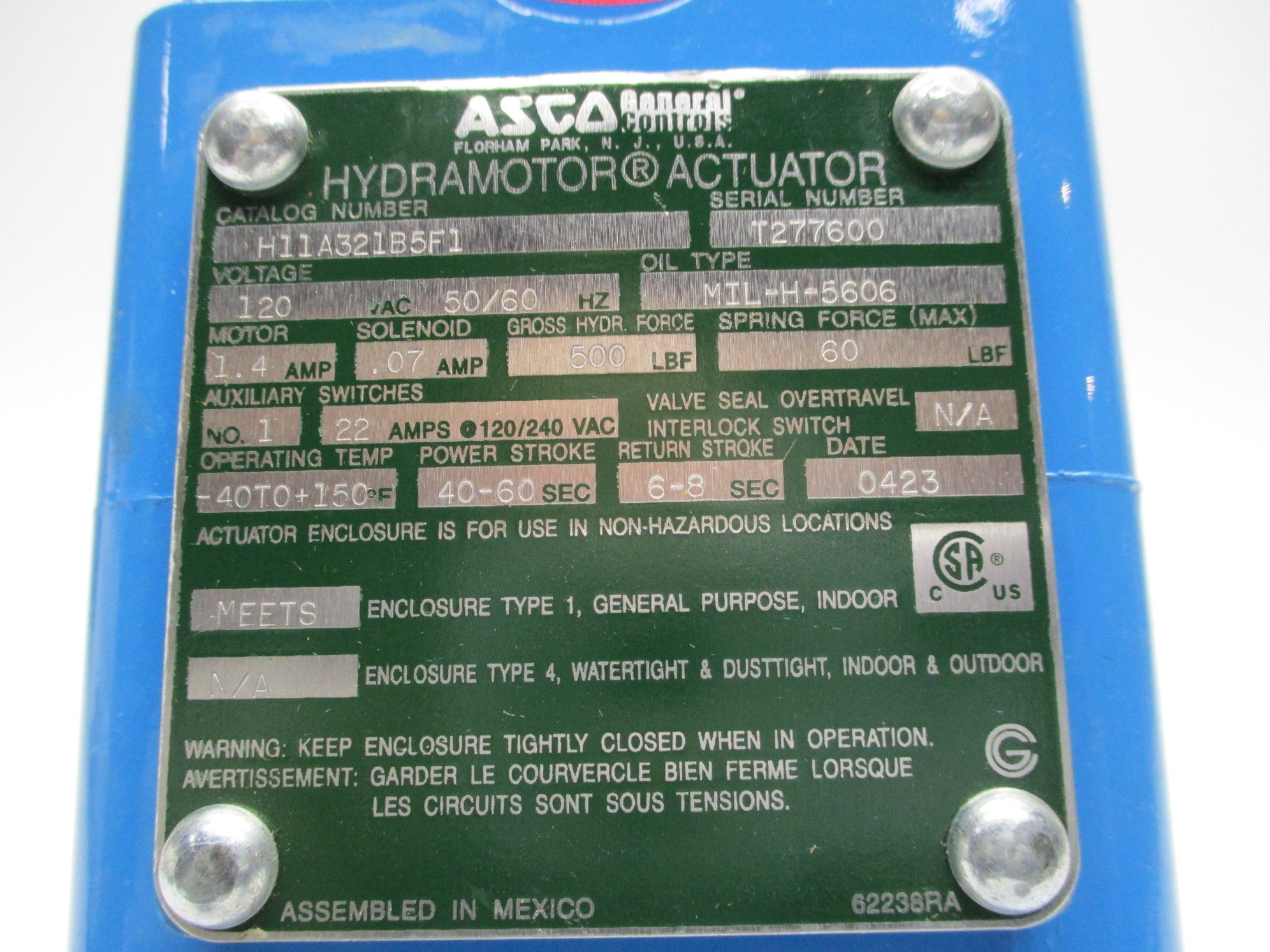 ASCO H11A321B5F1 NSNP