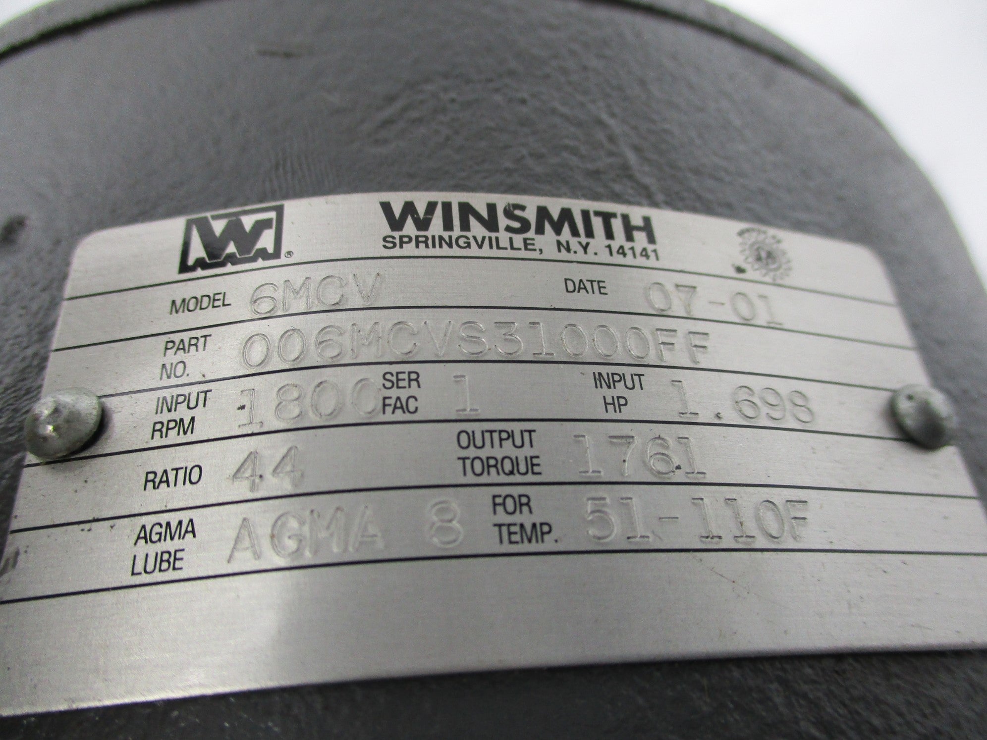 WINSMITH 6MCV 006MCVS31000FF UNMP