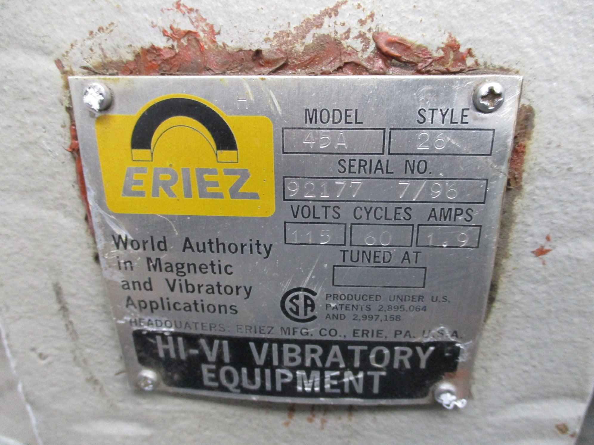 ERIEZ 45A STYLE 26 UNMP