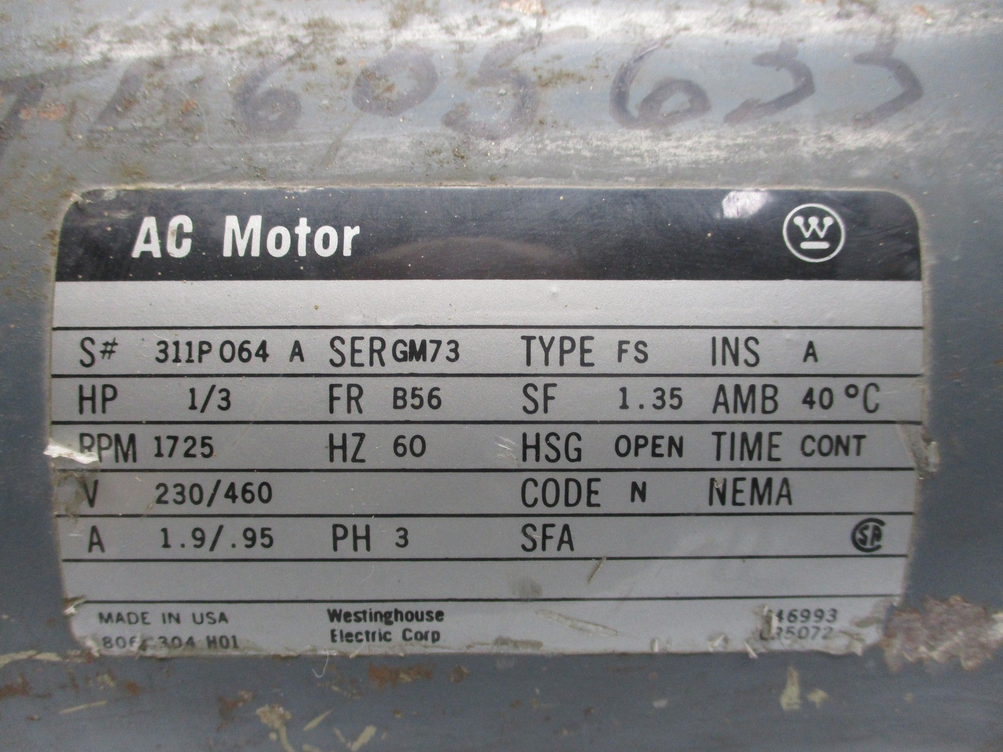WESTINGHOUSE TYPE FS SER. GM73 806C304 H01 UNMP