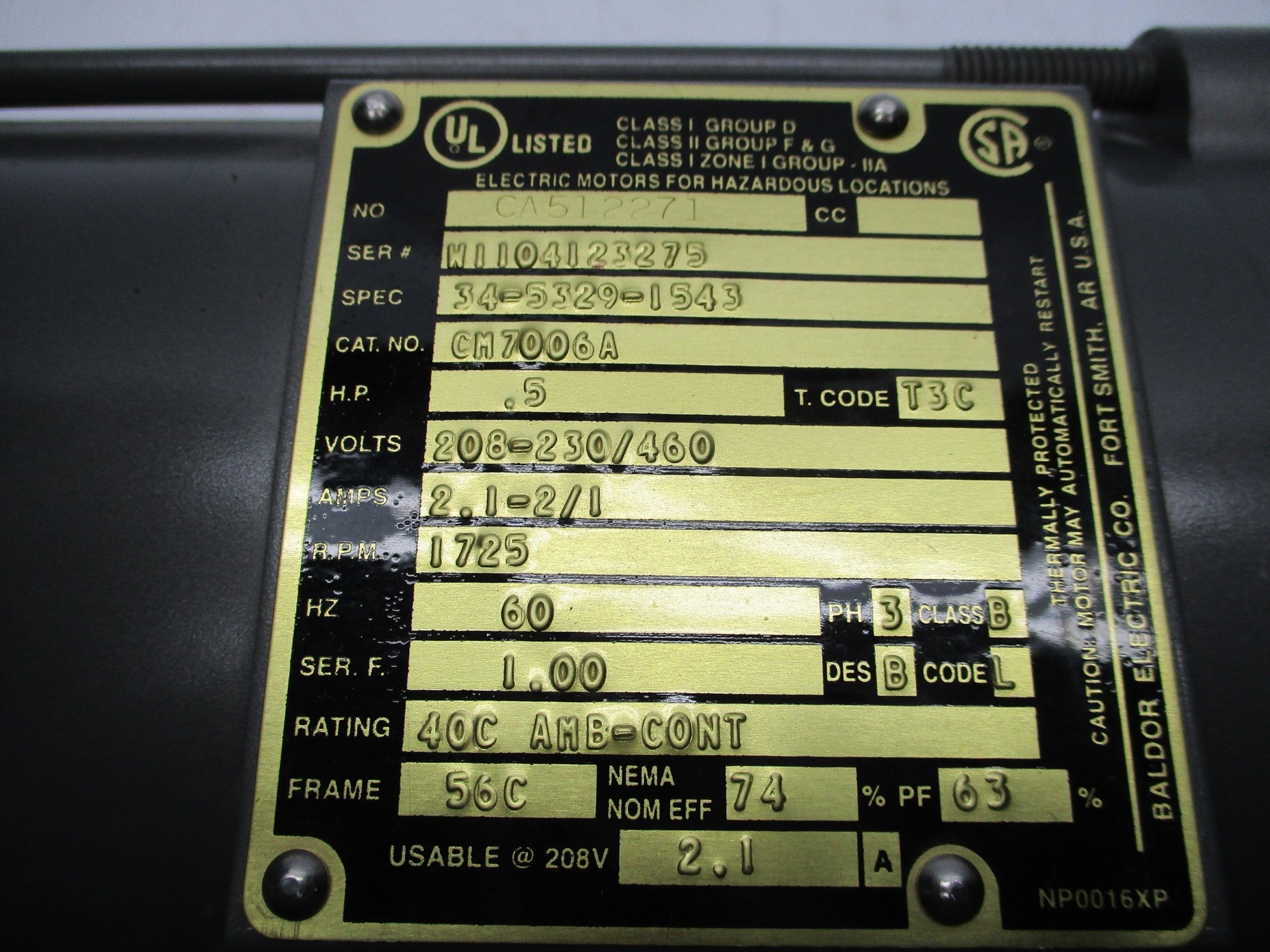 BALDOR CM7006A UNMP