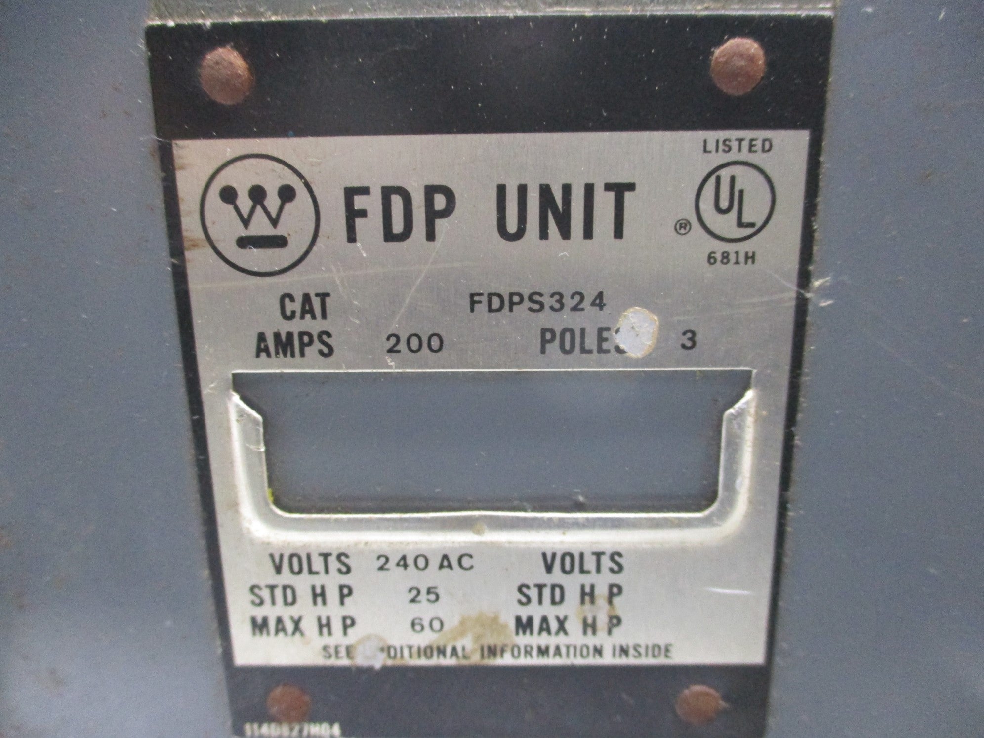 WESTINGHOUSE FDPS324 200A UNMP