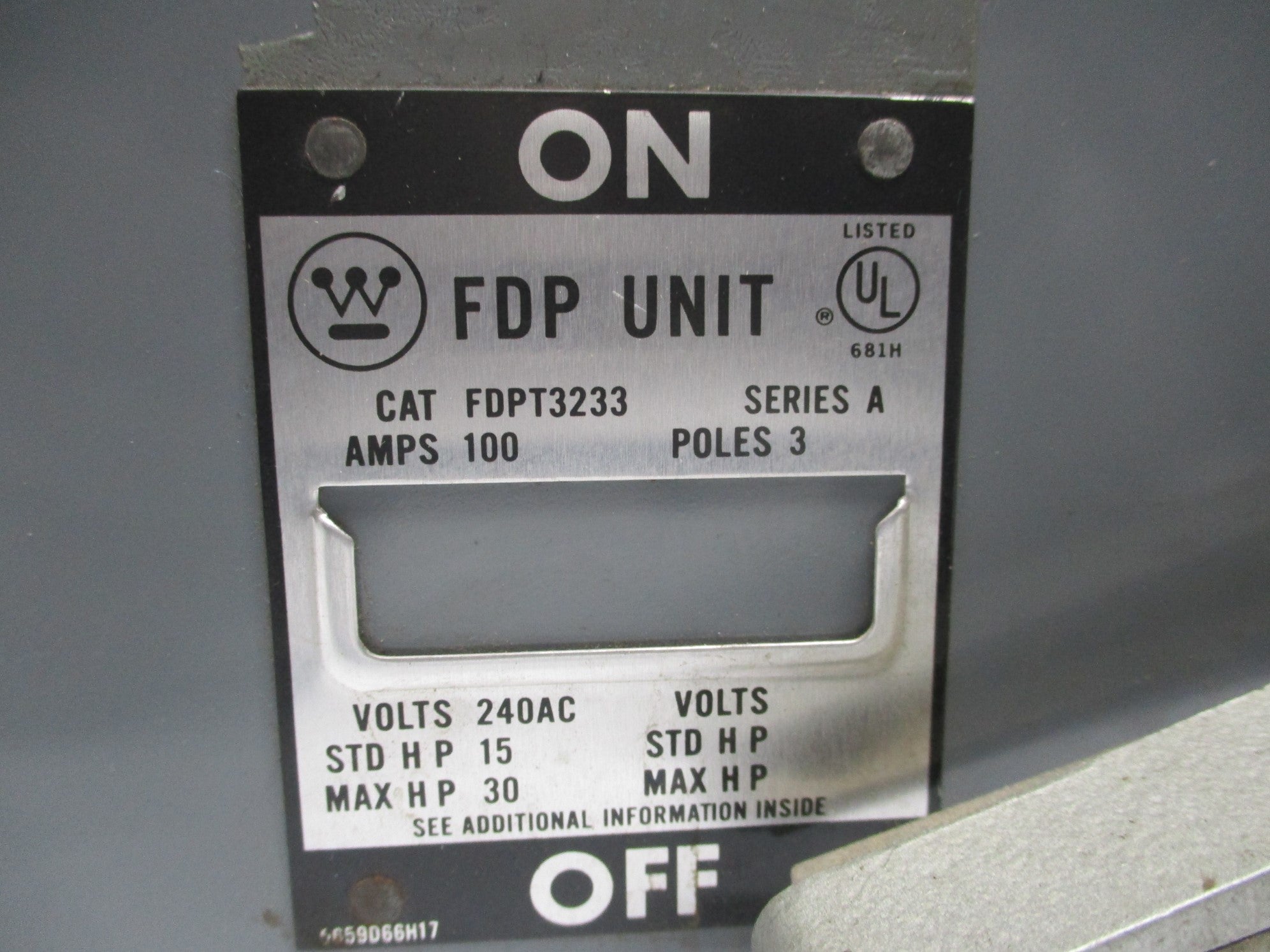 WESTINGHOUSE FDPT3233 SER. A 100A UNMP