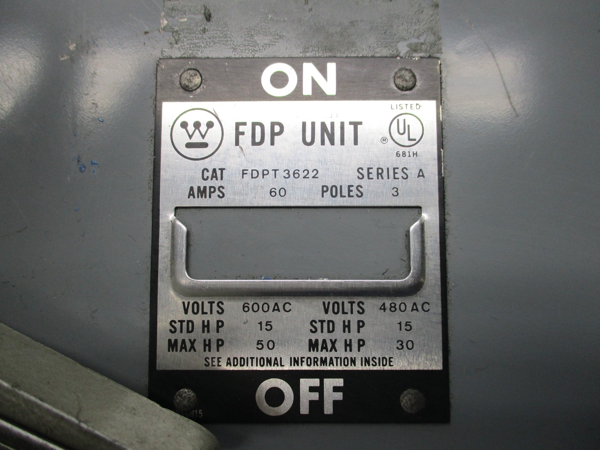 WESTINGHOUSE FDPT3622 SER. A UNMP