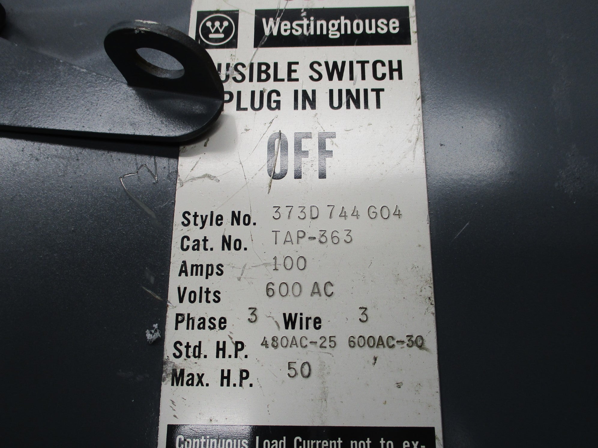 WESTINGHOUSE TAP-363 373D744G04 UNMP