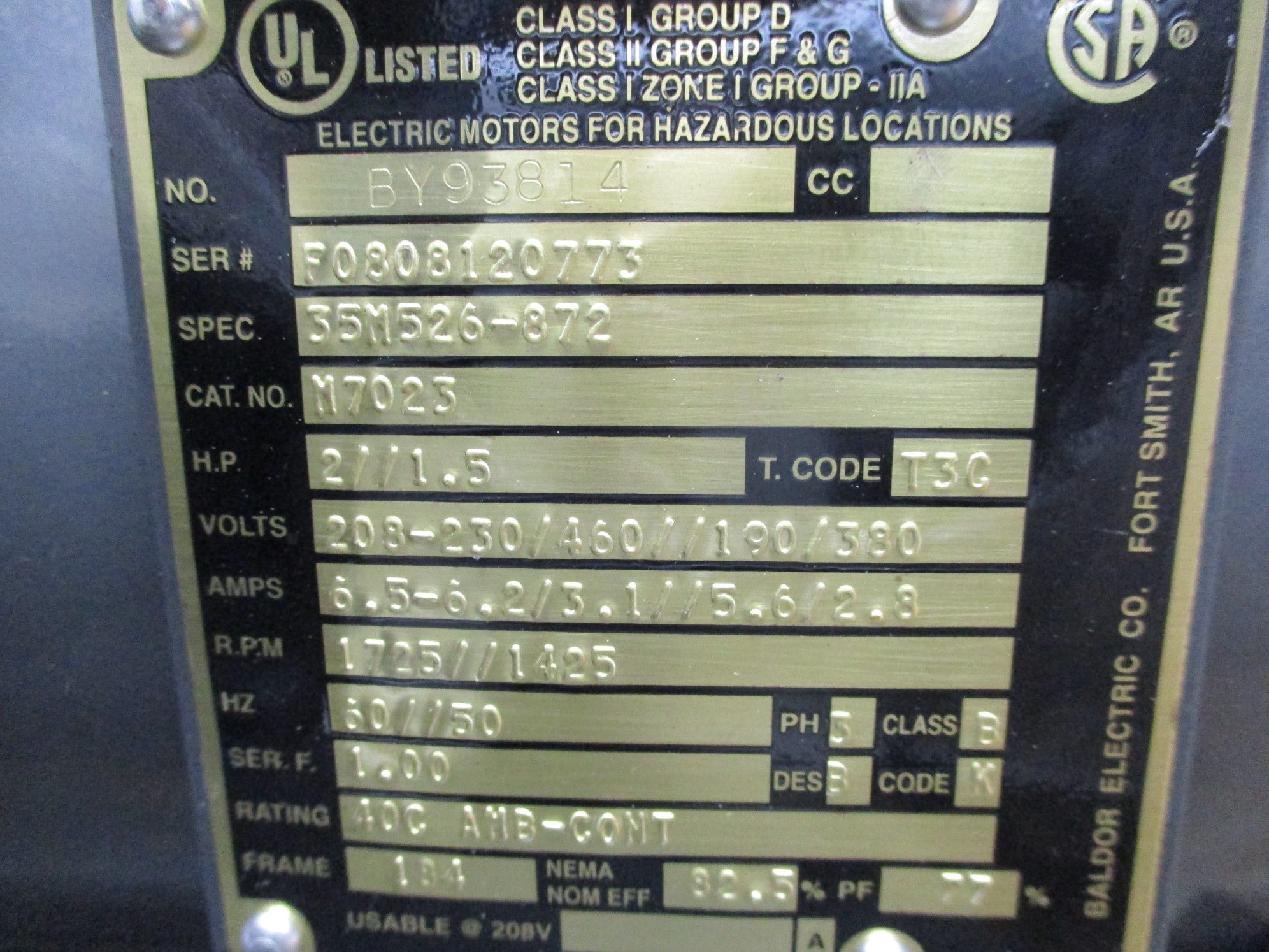 BALDOR M7023 NSMP