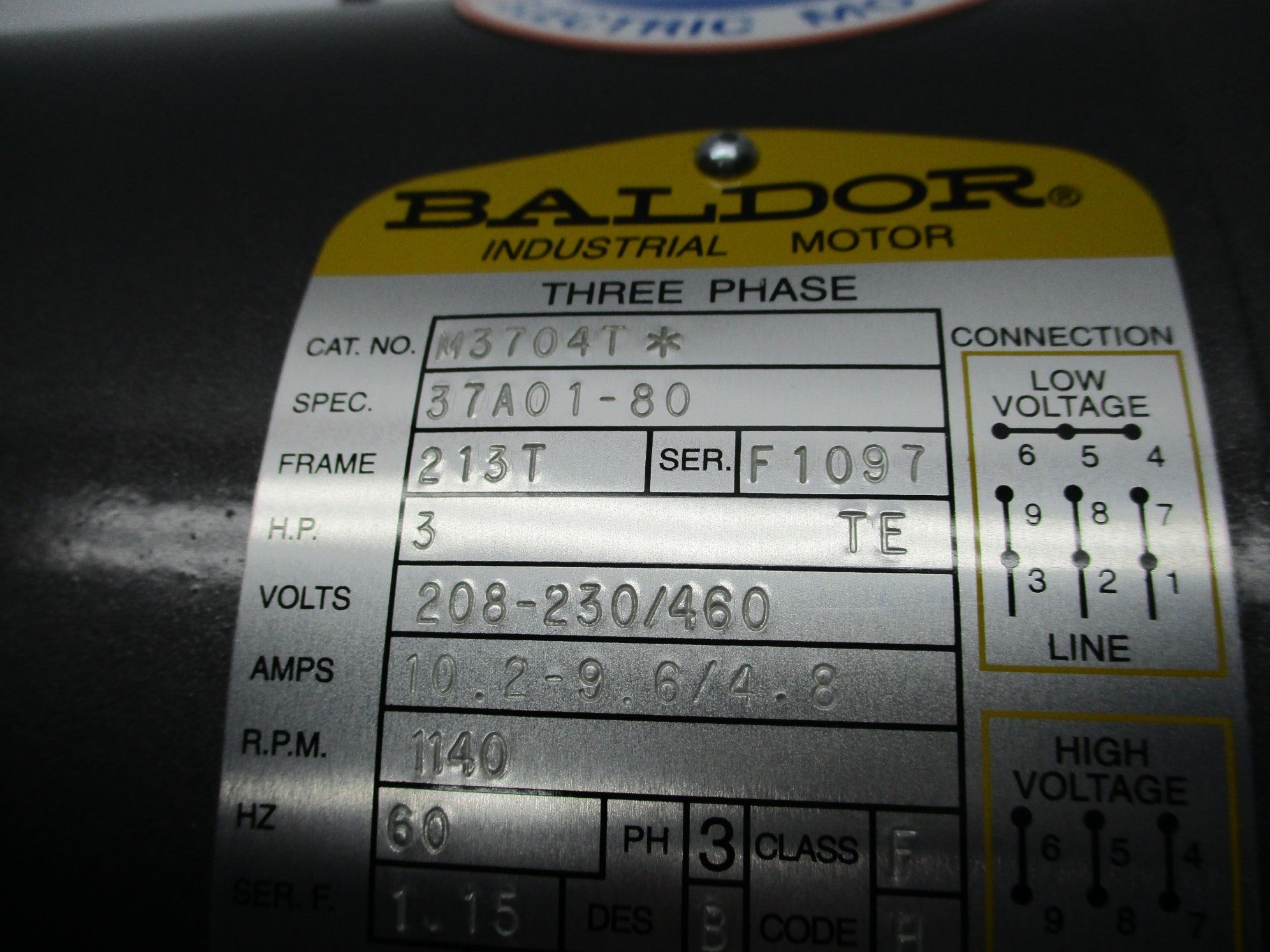 BALDOR M3704T* NSNP