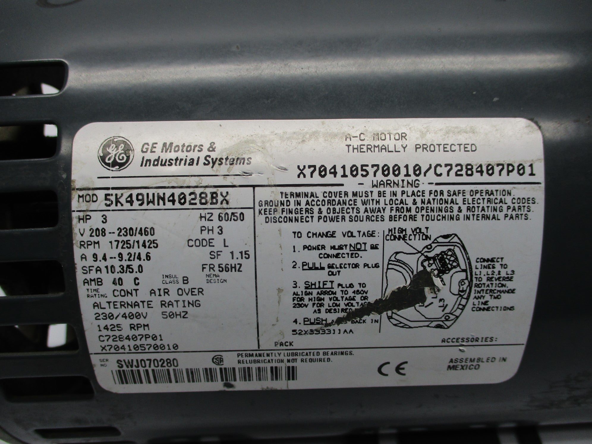 GENERAL ELECTRIC 5K49WN4028BX UNMP