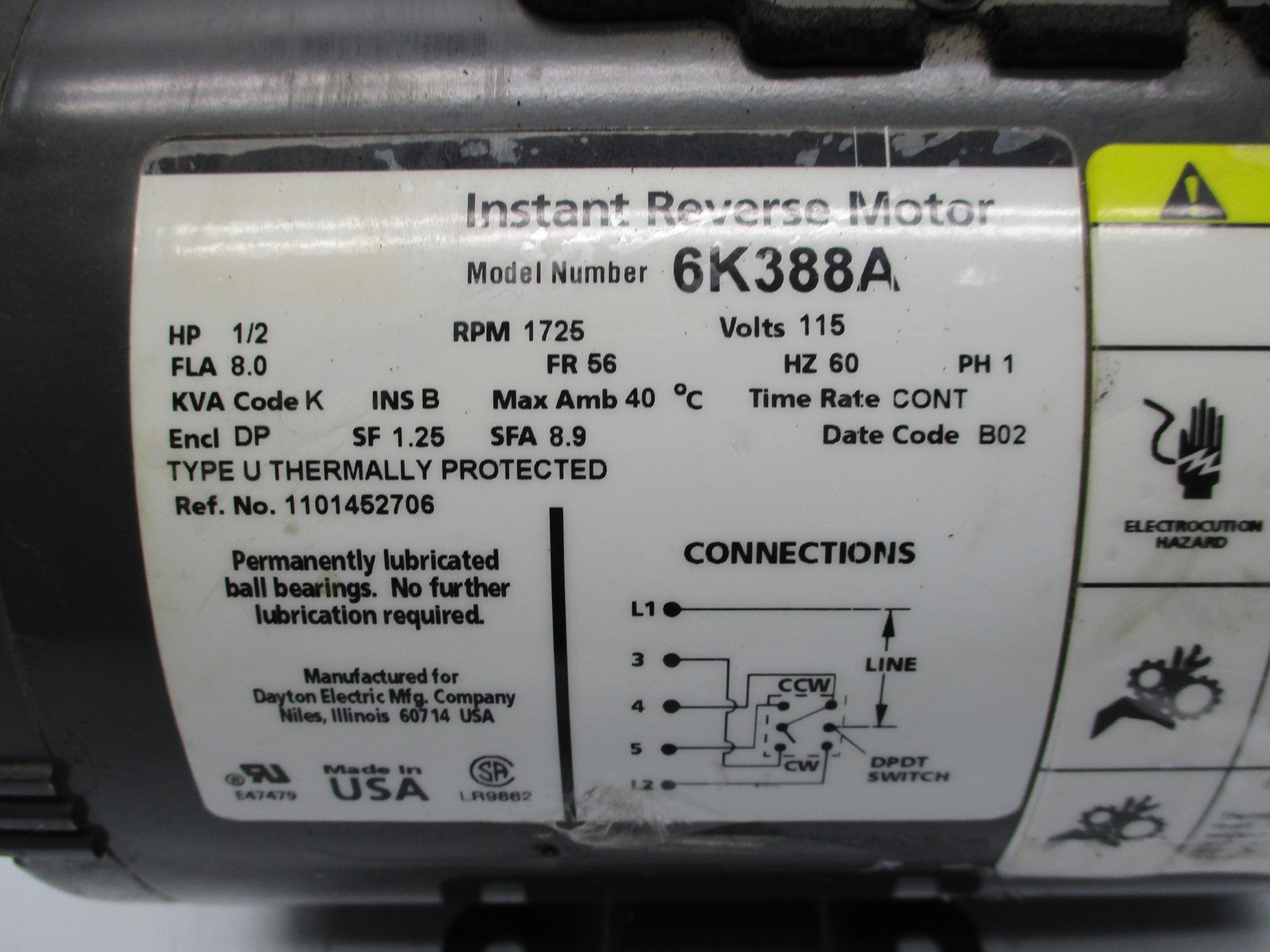 DAYTON 6K388A NSNP