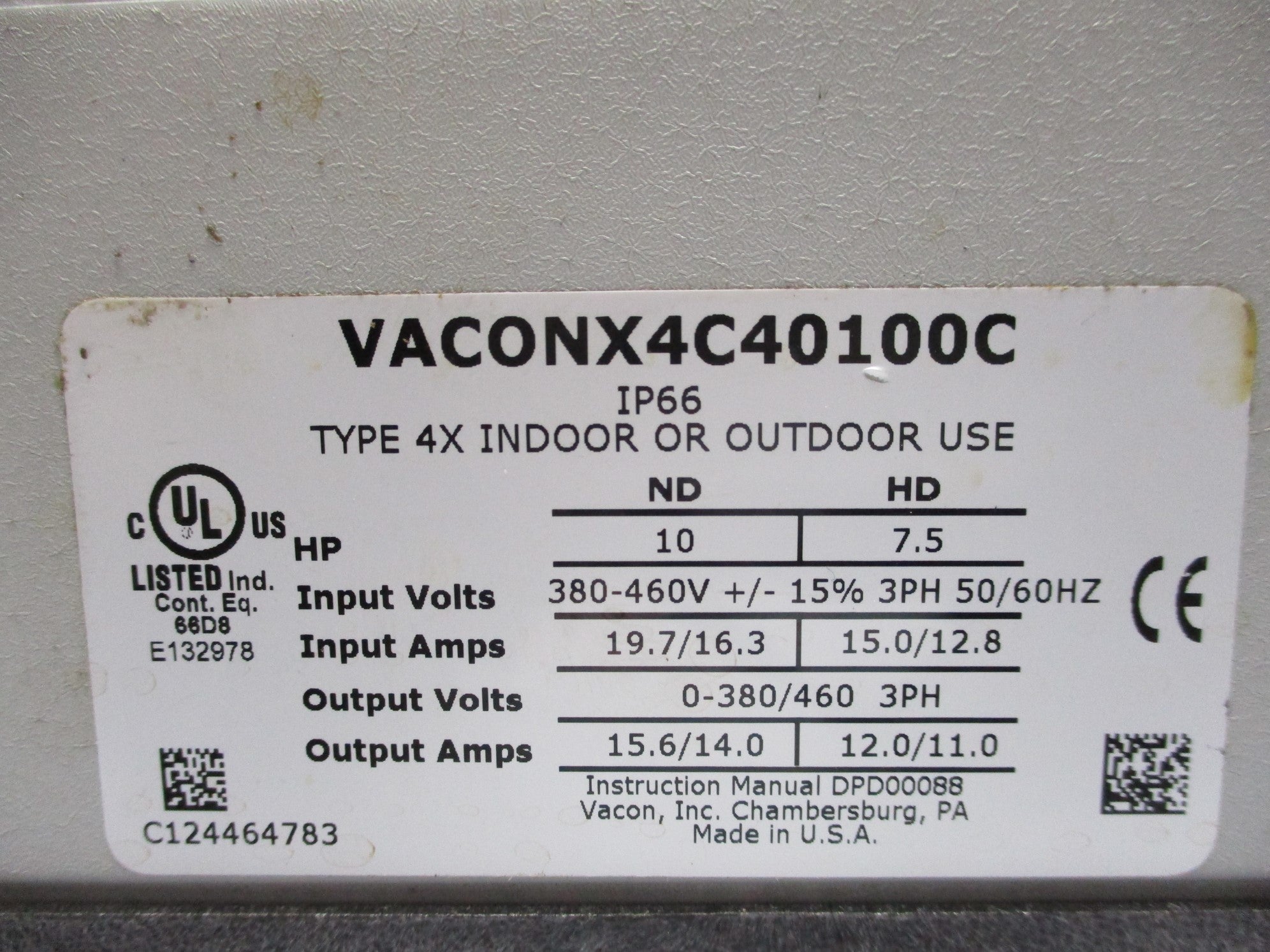 VACON VACONX4C40100C X SERIES UNMP
