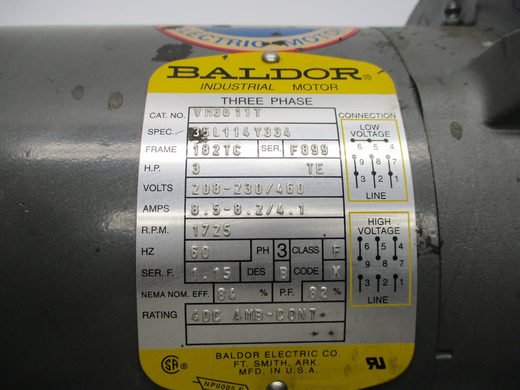 BALDOR VM3611T UNMP