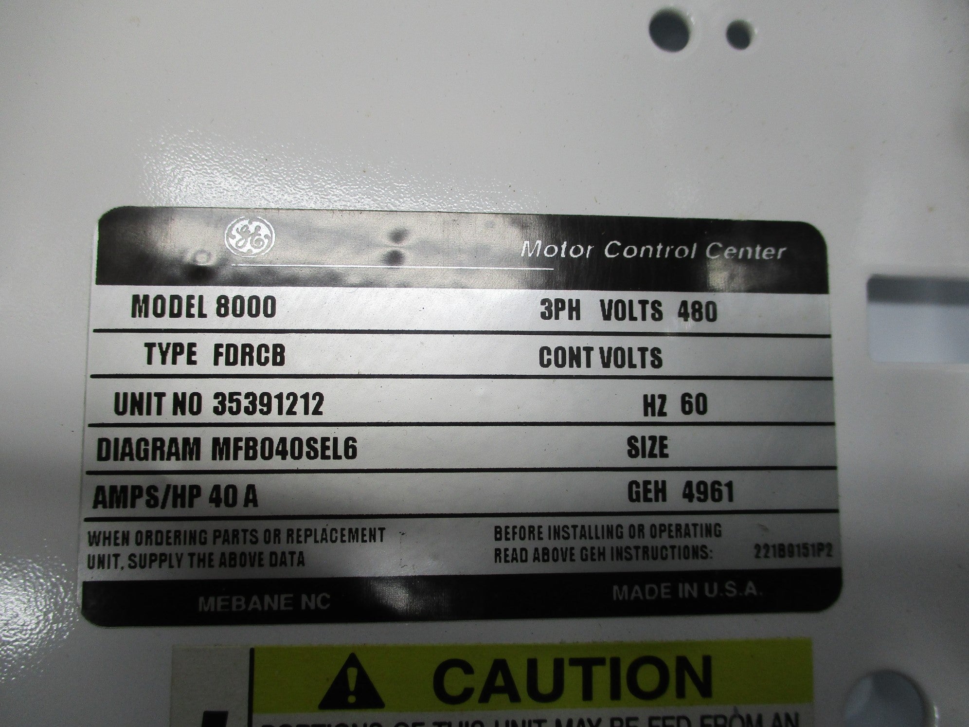 GENERAL ELECTRIC 8000-FDRCB NSNP