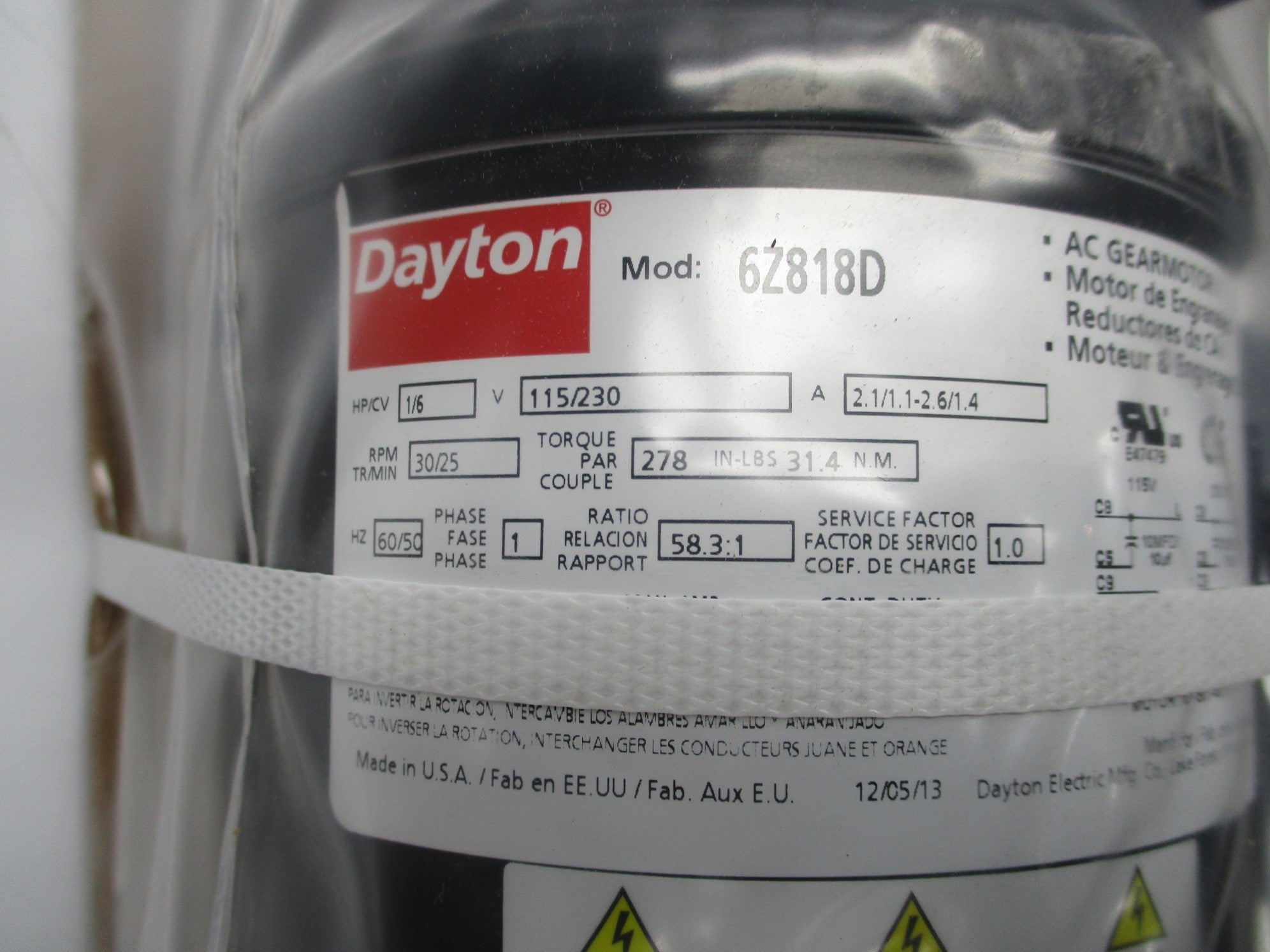 DAYTON 6Z818D NSMP
