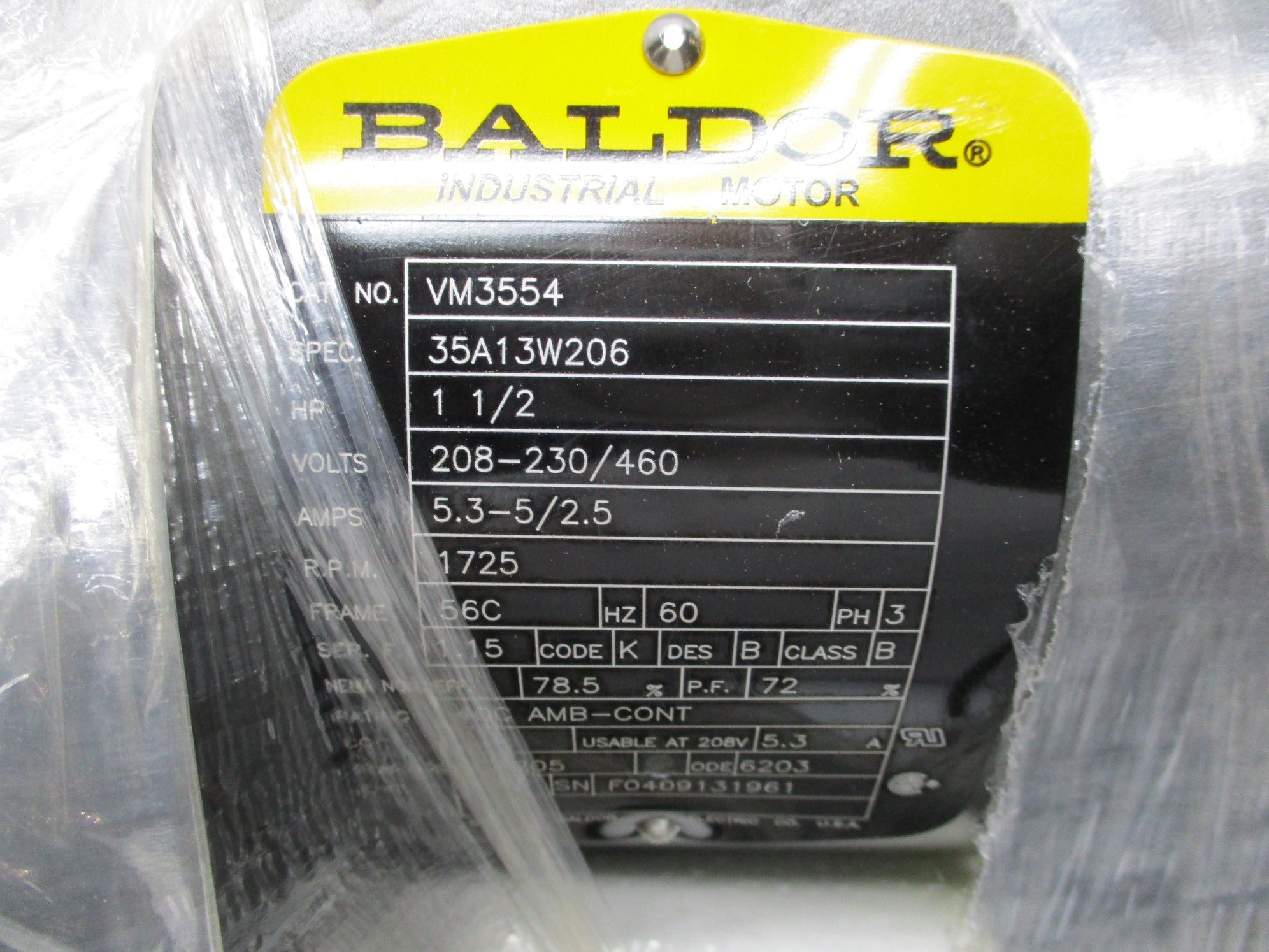 BALDOR VM3554 NSMP