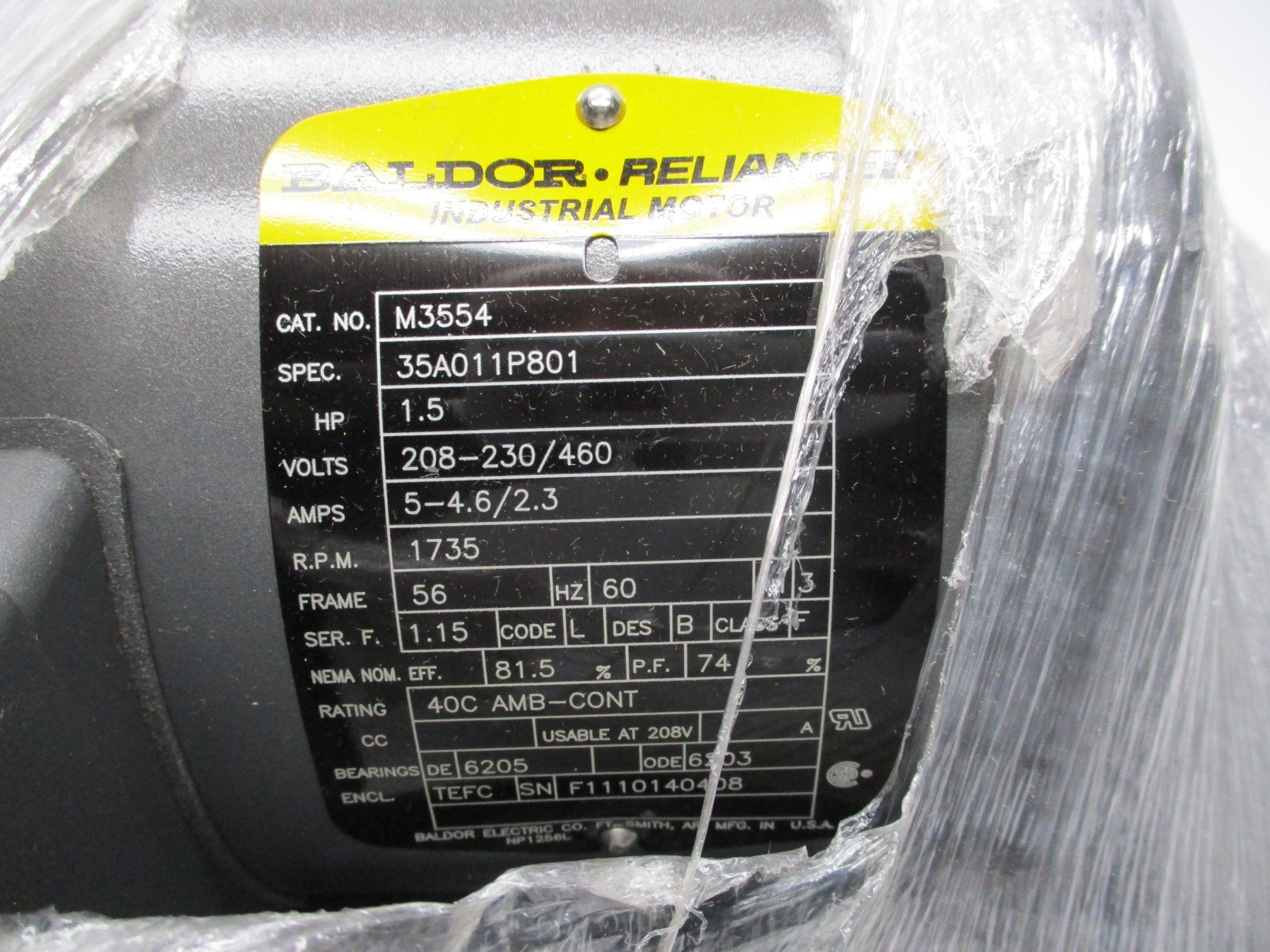 BALDOR M3554 NSMP