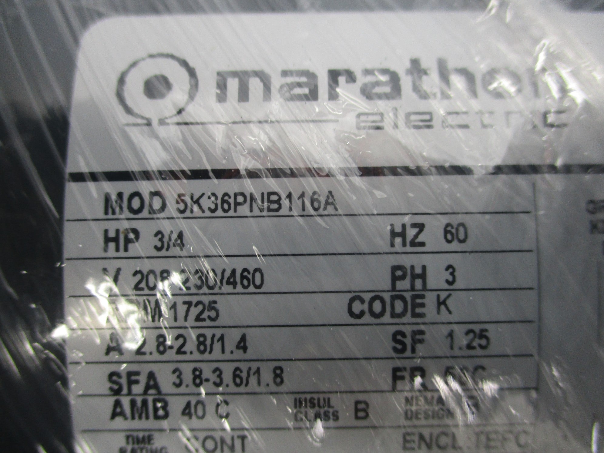 MARATHON ELECTRIC 5K36PNB116 K255 NSMP