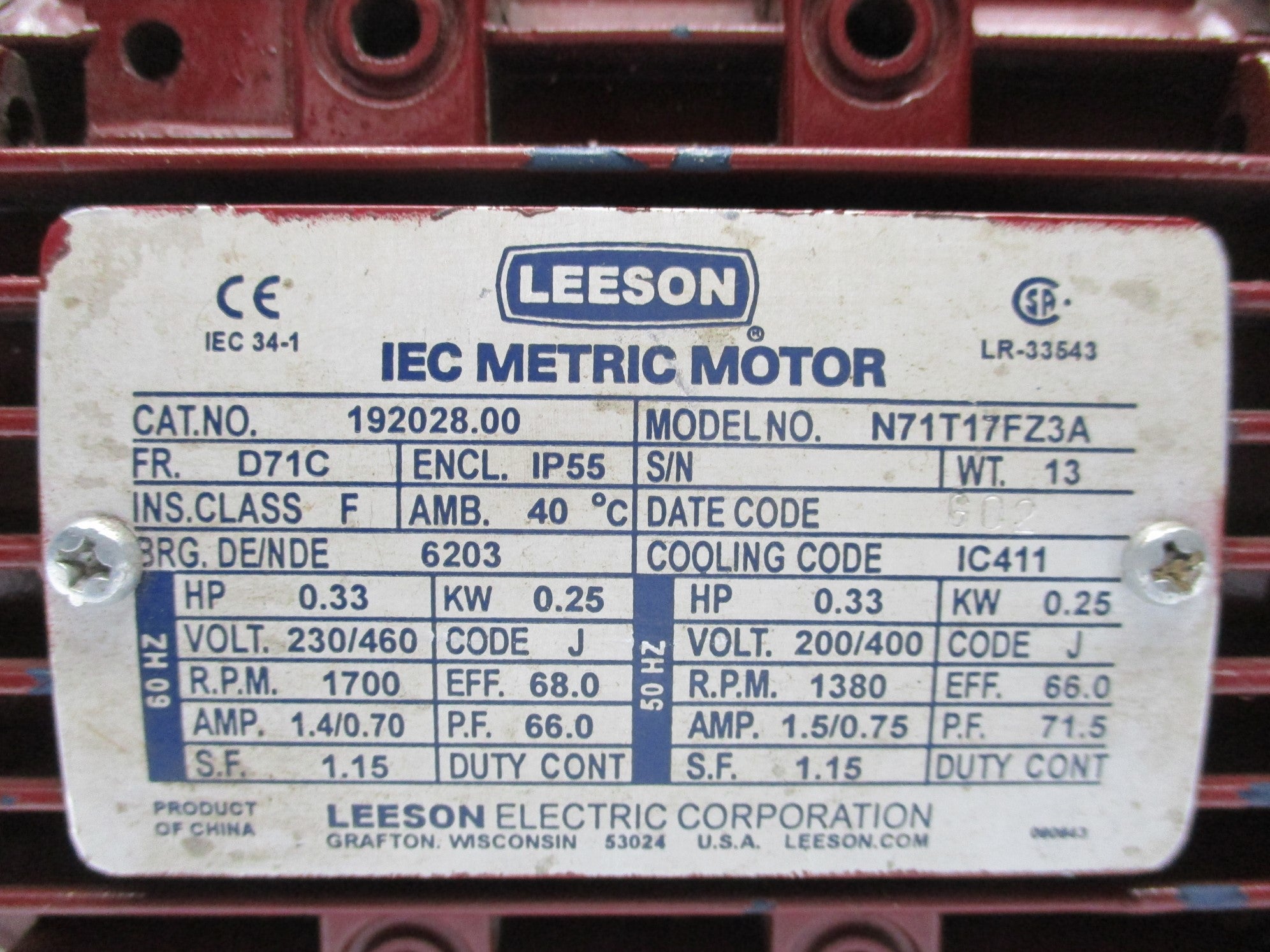 LEESON BMQ518-10-L-IEC71B14 192028.00 UNMP