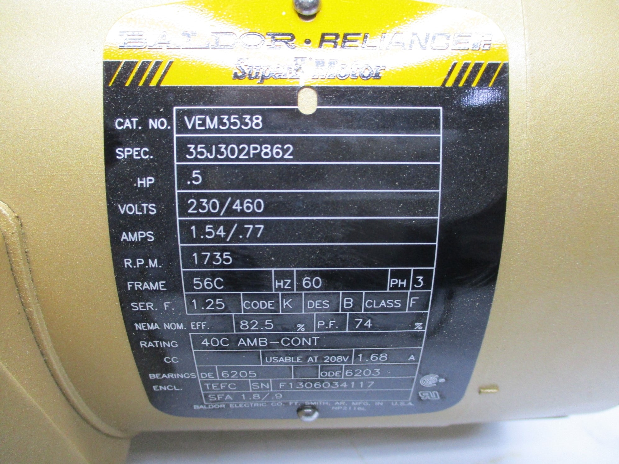BALDOR VEM3538 UNMP