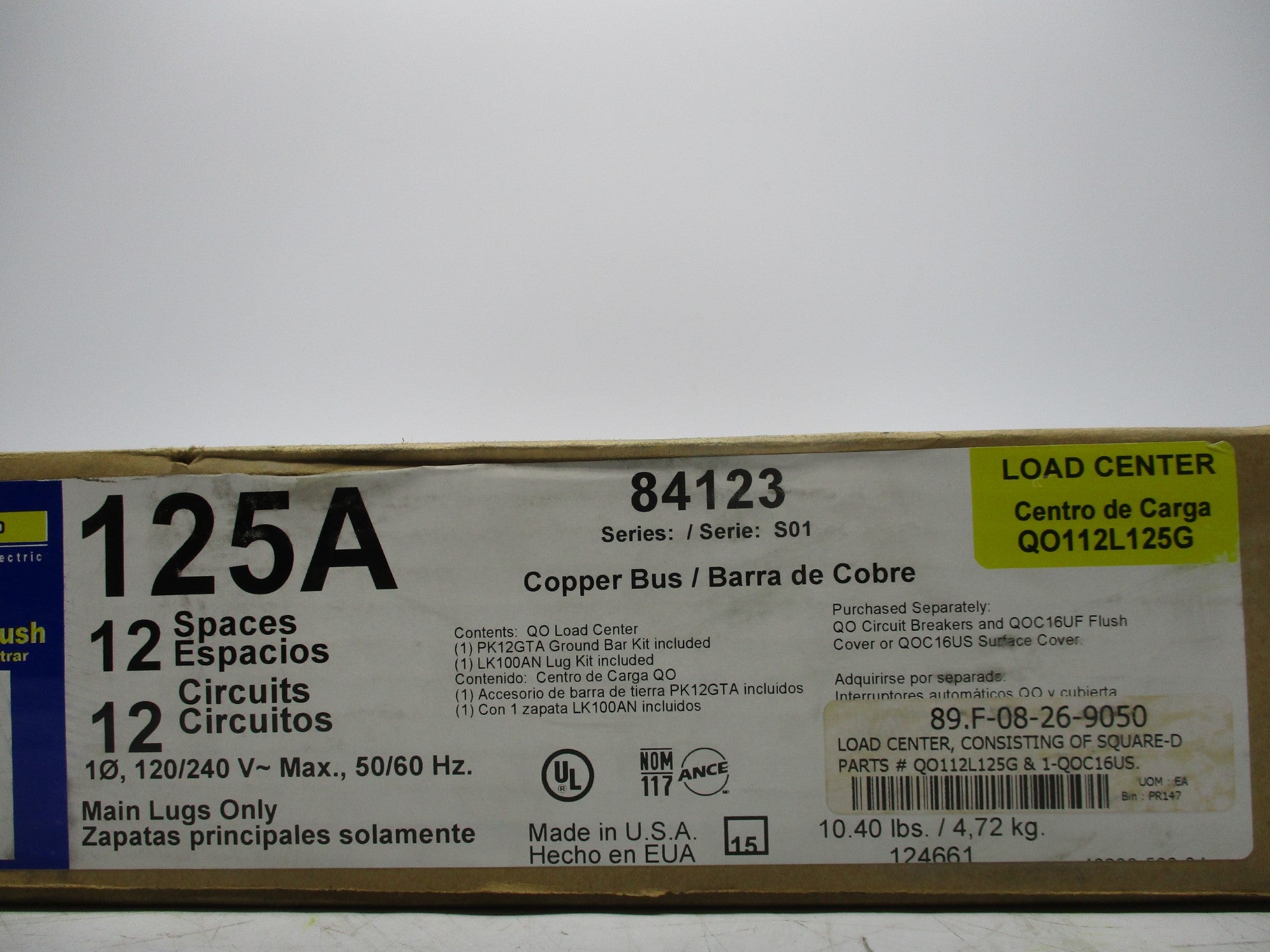 SQUARE D QO112L125G SER. S01 NSFS