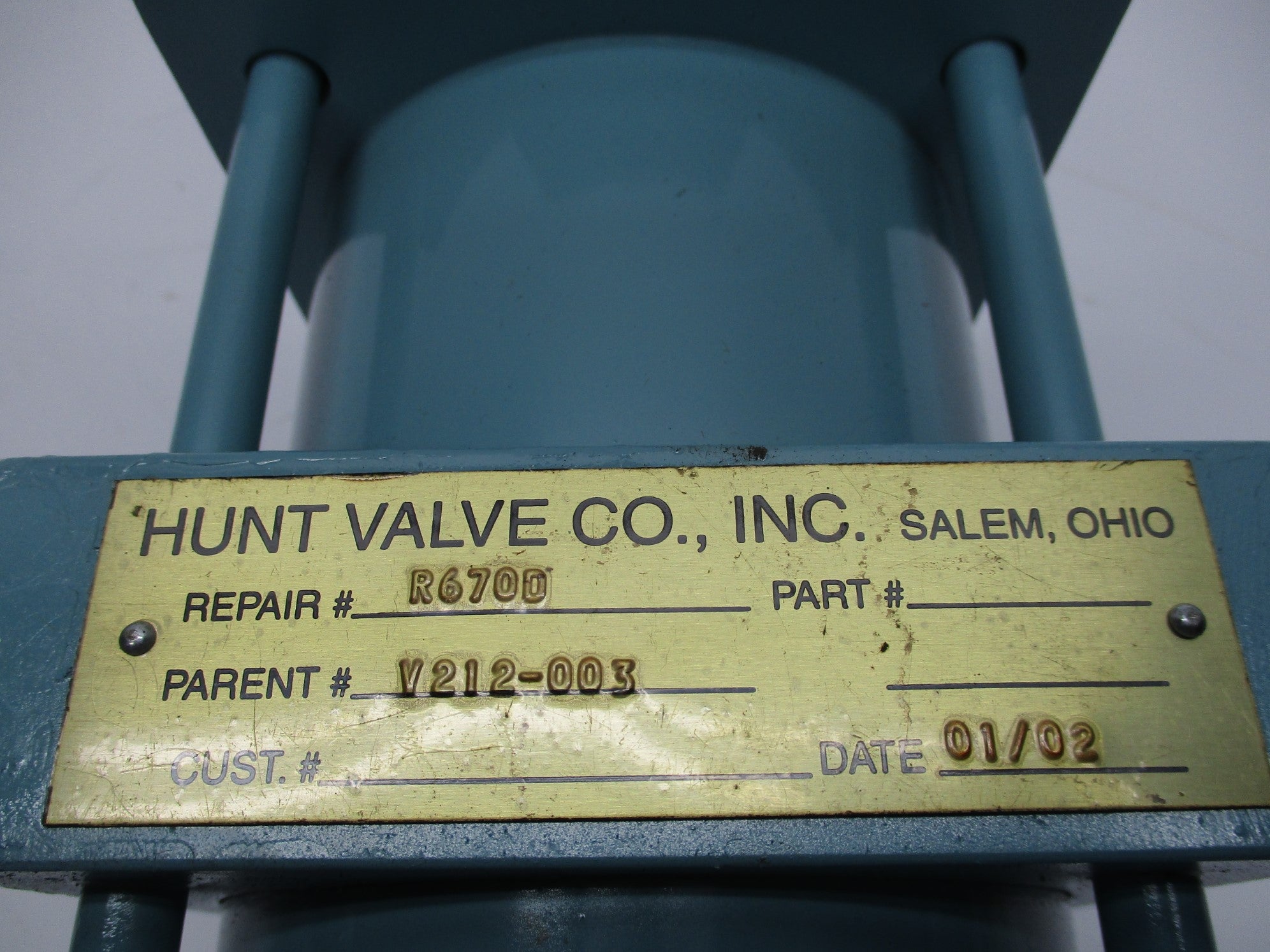 HUNT VALVE R670D V212-003 REMAN