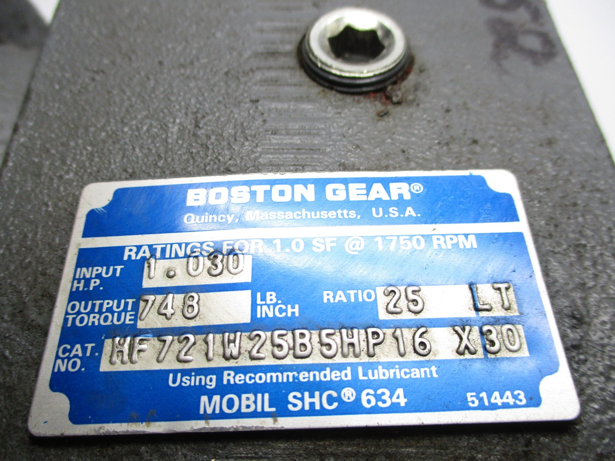 BOSTON GEAR HF721W25B5HP16 UNMP
