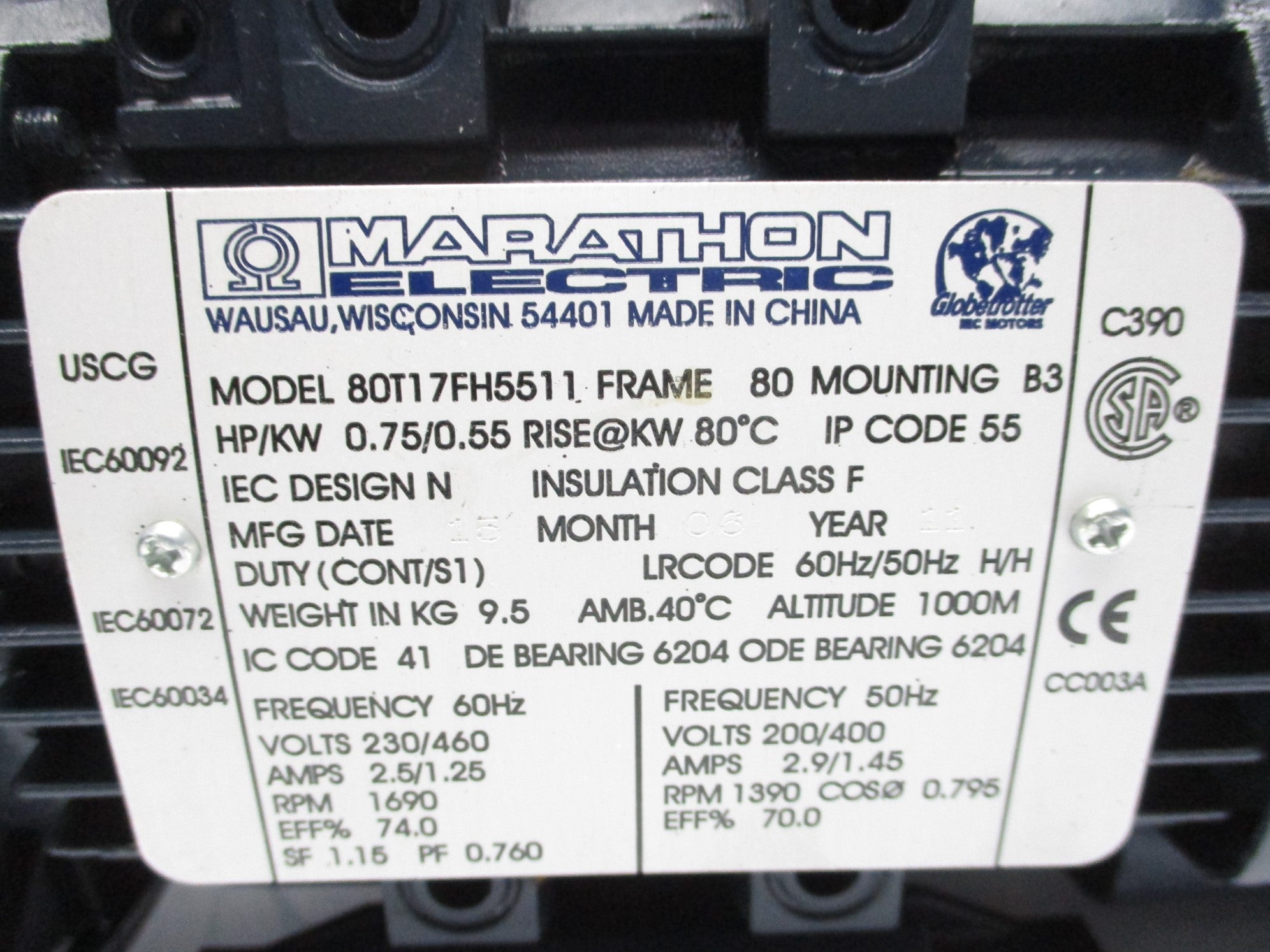 MARATHON ELECTRIC 80T17FH5511 NSNP