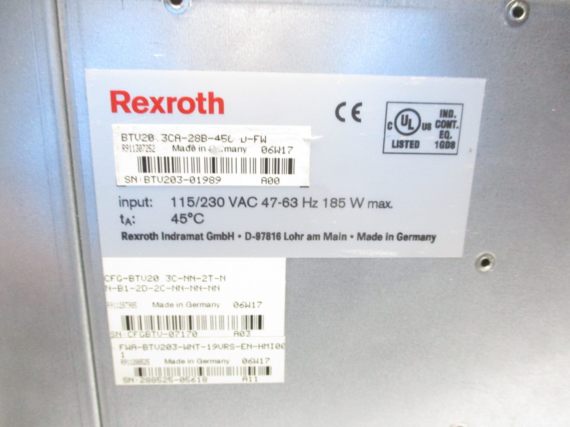 REXROTH BTV20-3CA-28B-45C-D-FW UNMP