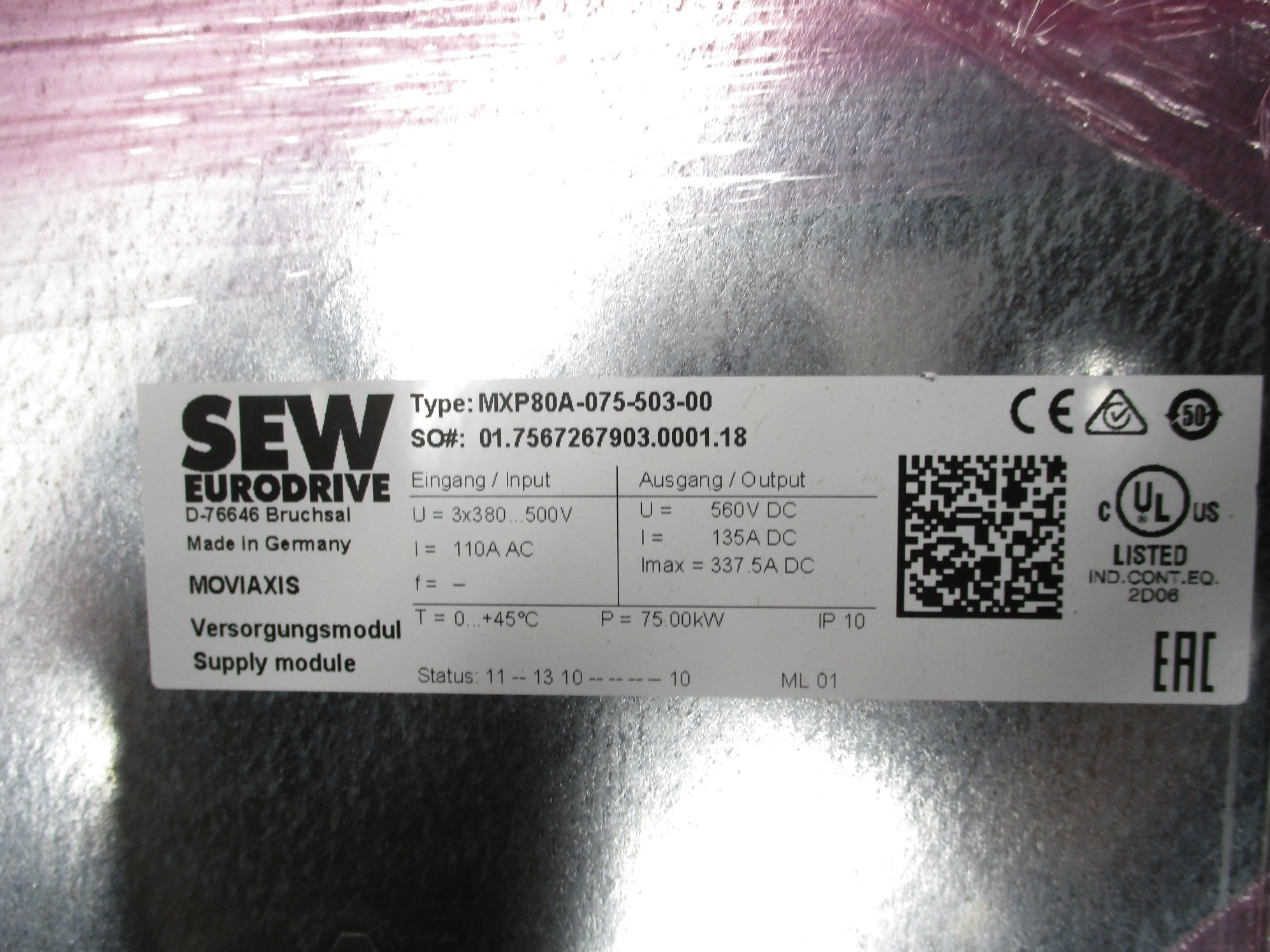 SEW EURODRIVE MXP80A-075-503-00 NSMP