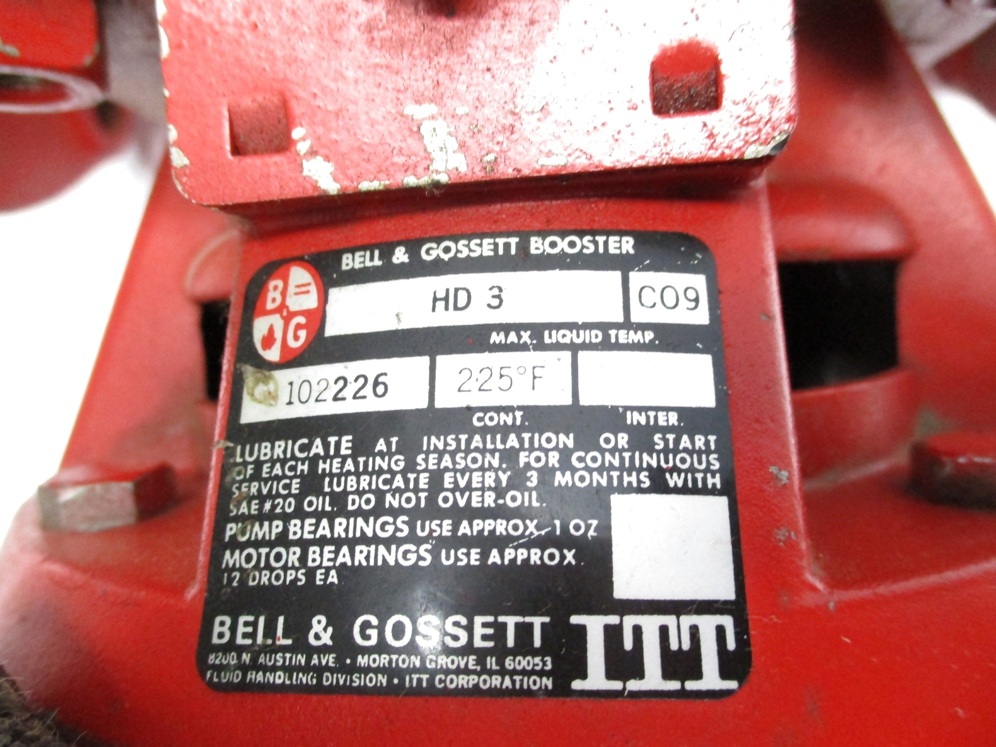 BELL & GOSSETT 102226 HD3 UNMP