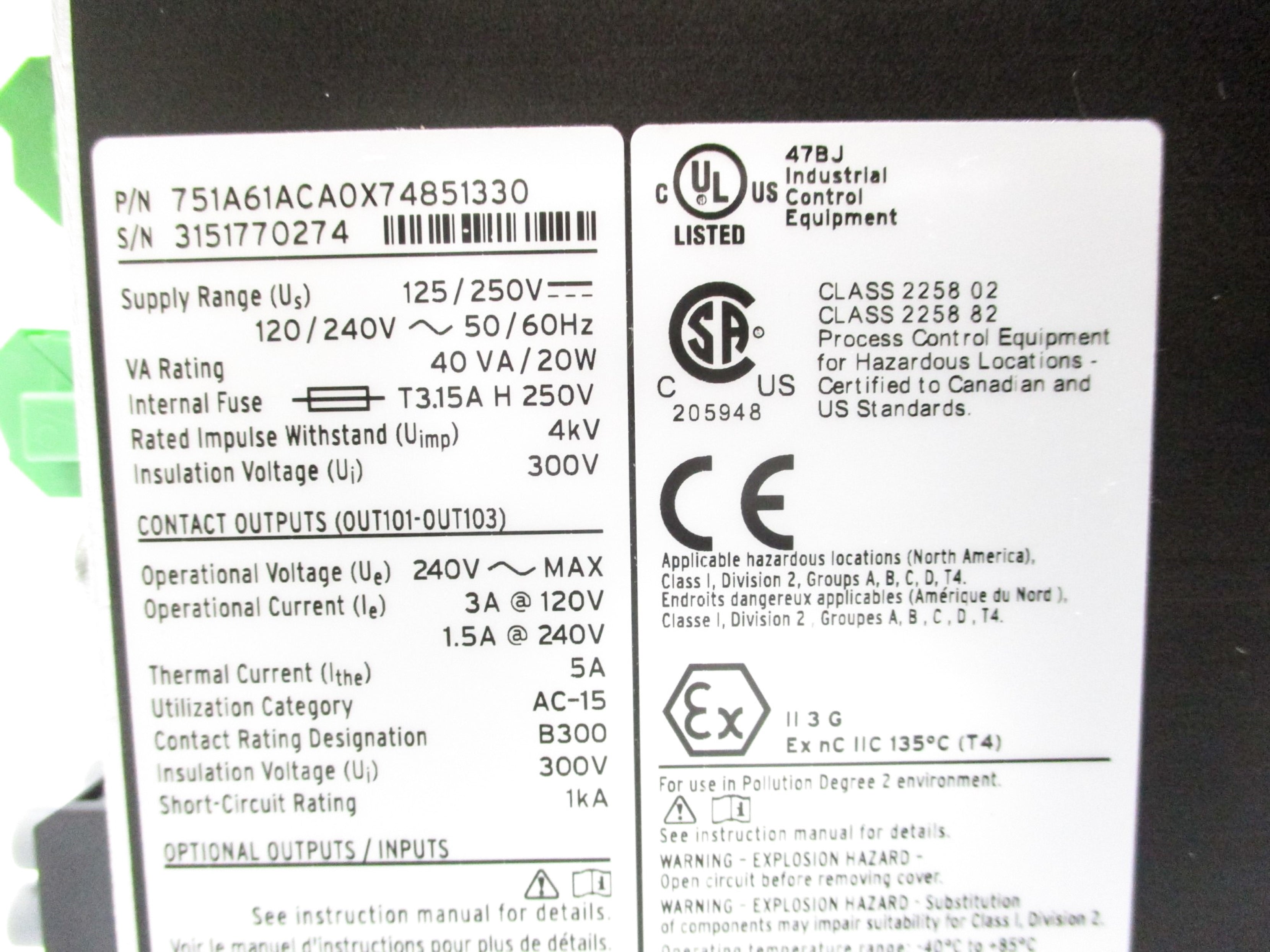 SEL SEL-751A 751A61ACA0X74851330 NSMP