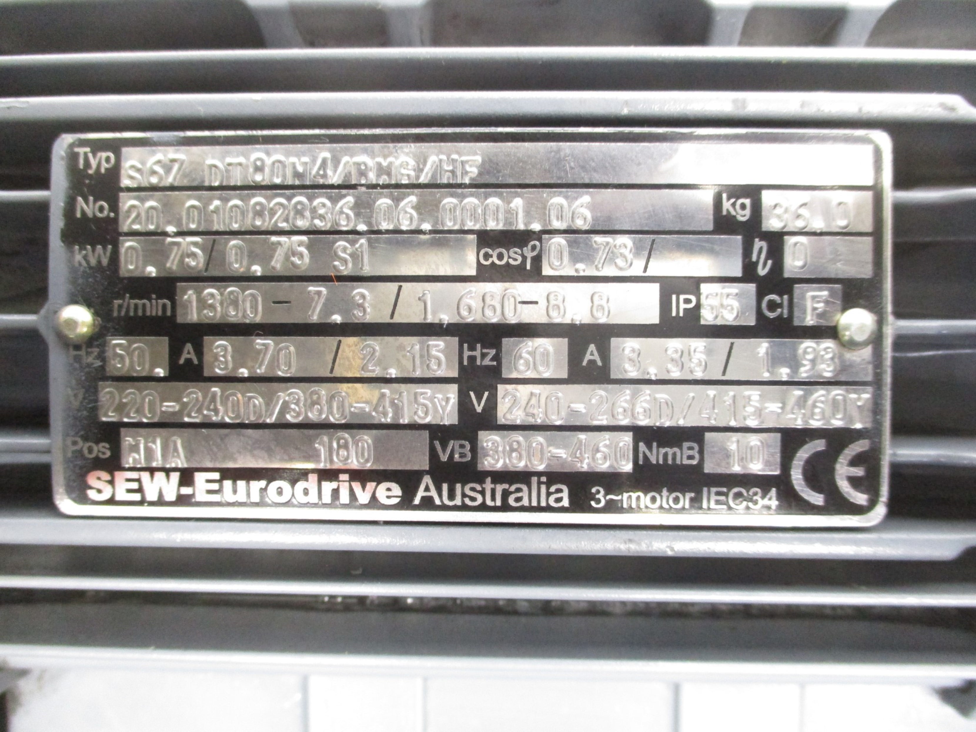 SEW EURODRIVE S67-DT80M4/BMG/HF UNMP