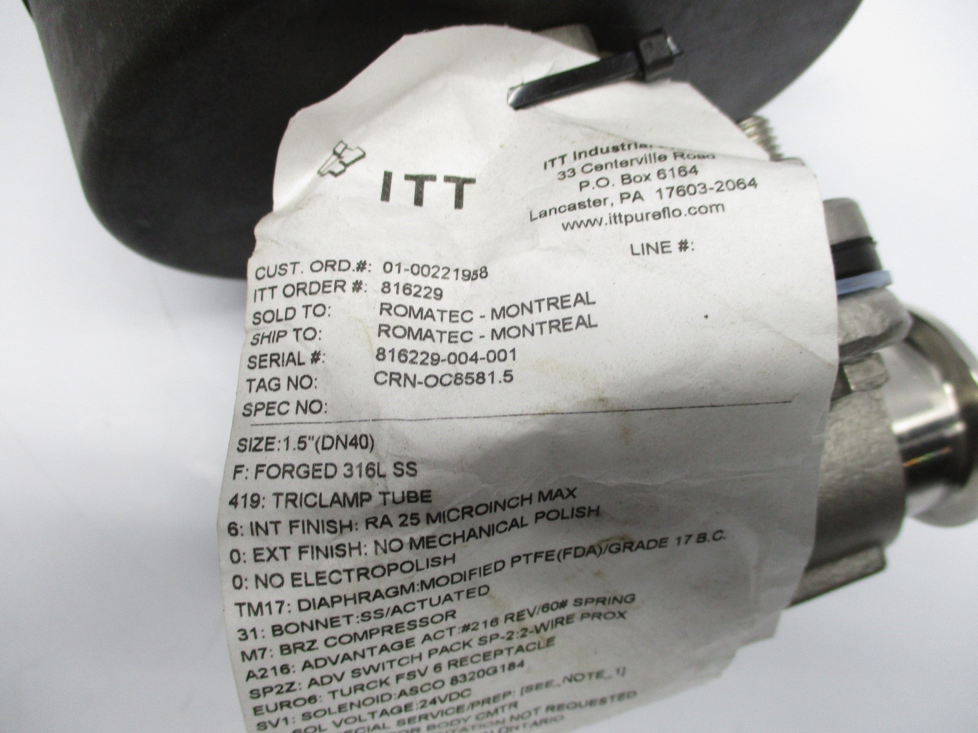 ITT 1.5-F-419-6-0-0-TM17-31-M7-A216-SP2Z-EURO6-SV1-V2 NSNP