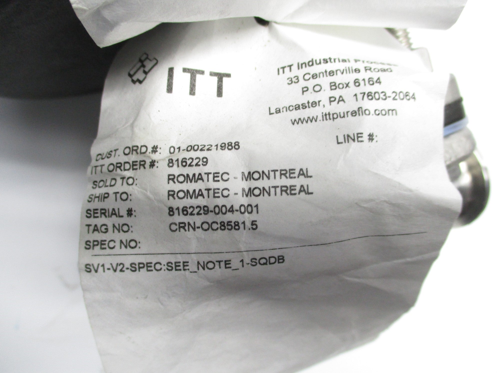 ITT 1.5-F-419-6-0-0-TM17-31-M7-A216-SP2Z-EURO6-SV1-V2 NSNP