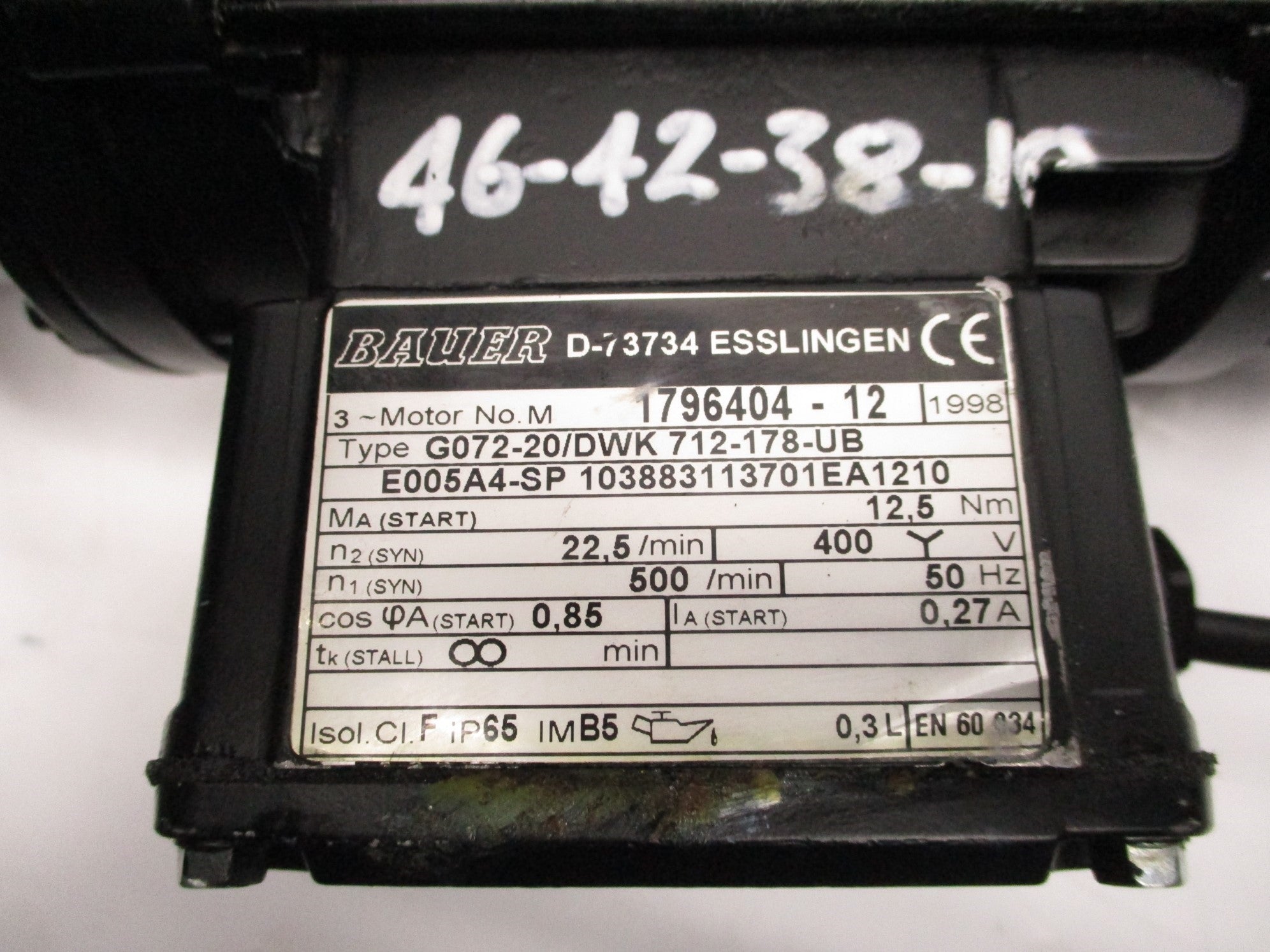 BAUER G072-20/DWK712-178-UB D-73734 UNMP