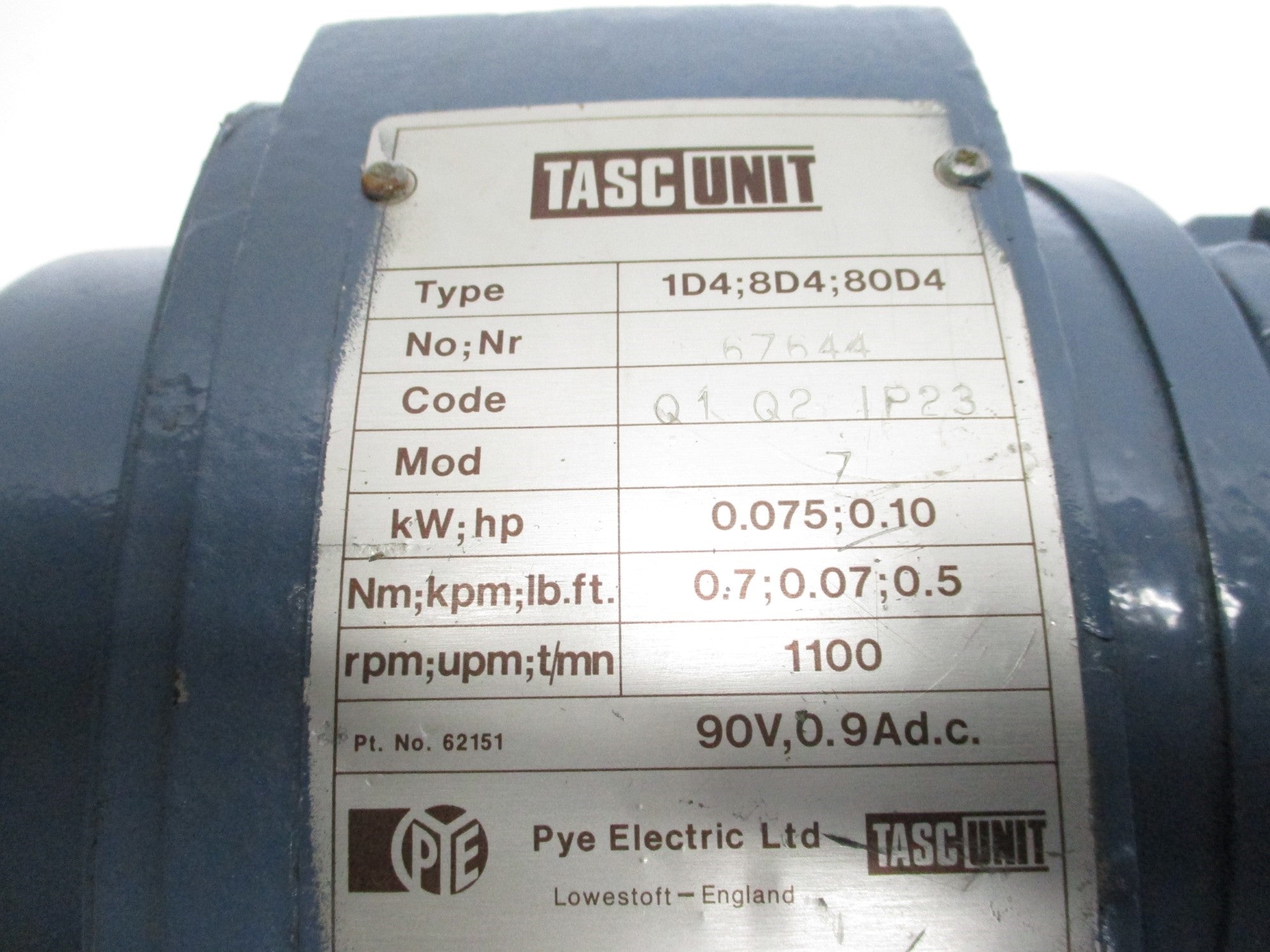 PYE ELECTRIC 1D4;8D4;80D4 67644 UNMP