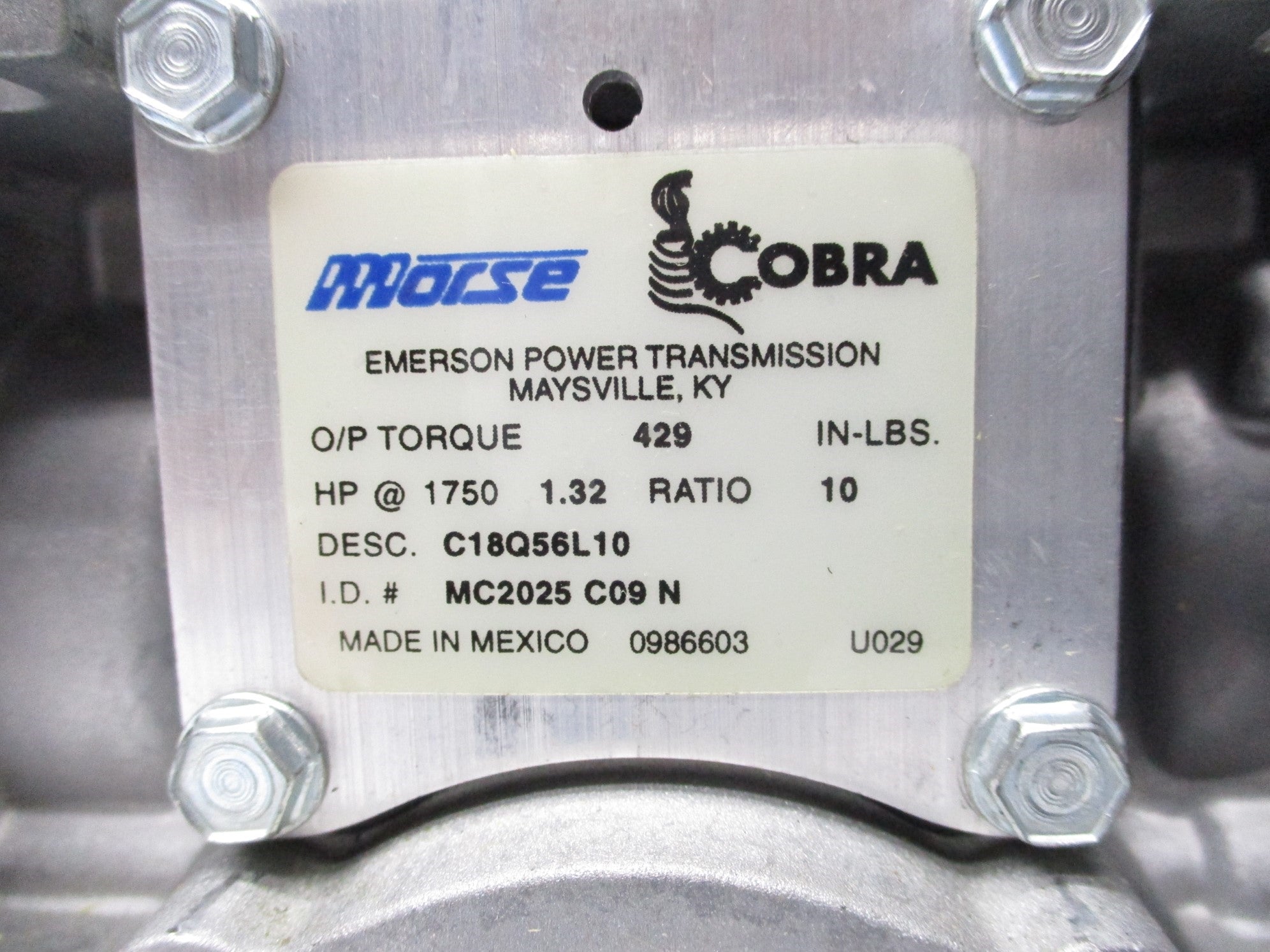 MORSE C18Q56L-10 MC2025 13320 NSMP