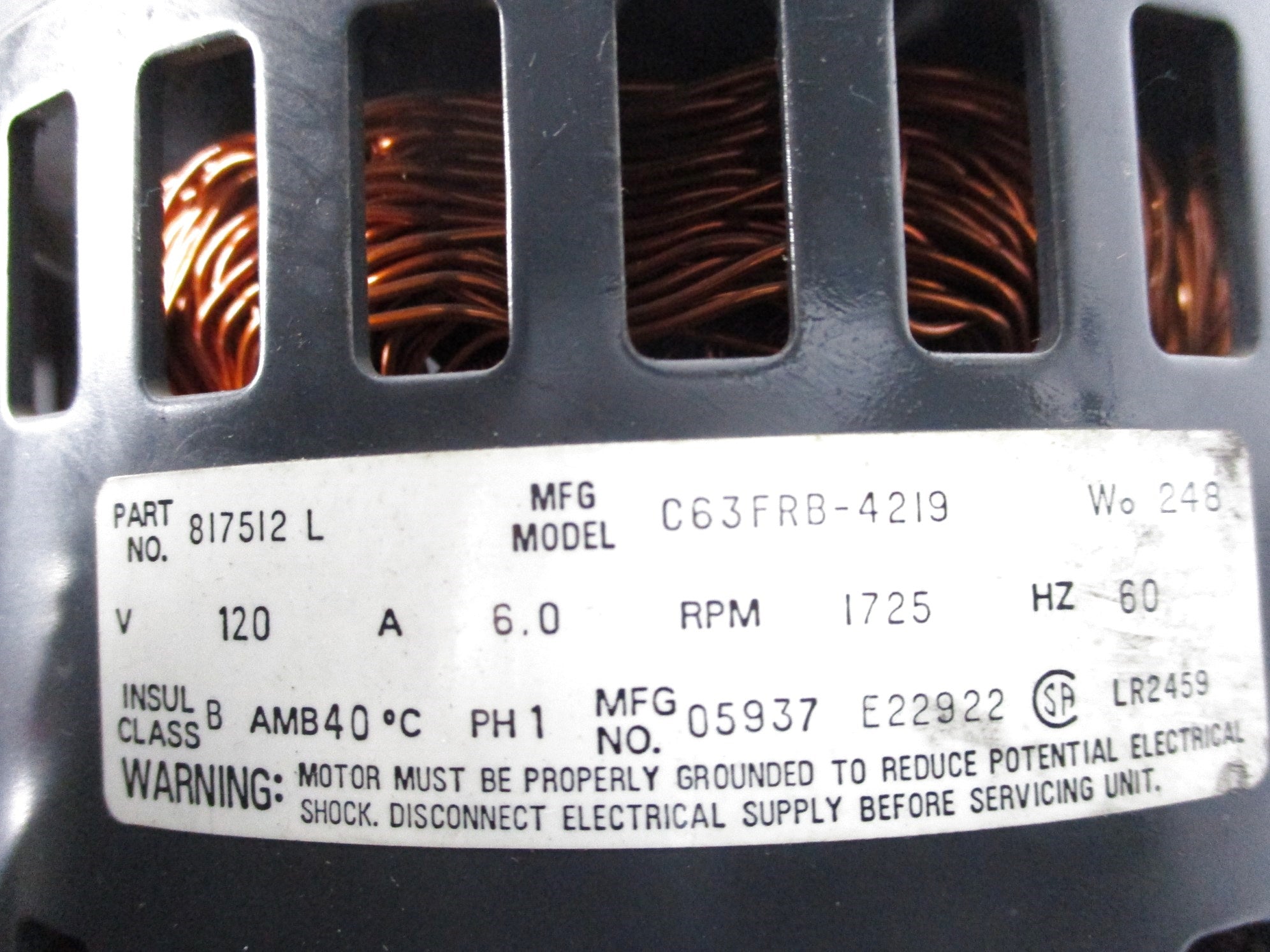 AO SMITH 817512L C63FRB-4219 UNMP